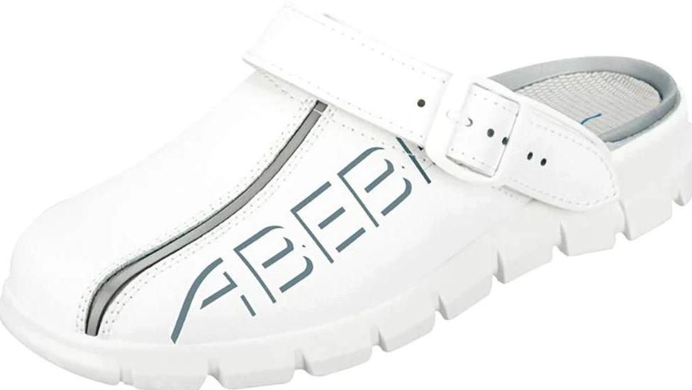 Abeba - Zapatos (piel lisa, con correa de ajuste, plantilla intercambiable), color blanco y azul claro, blanco, 7310