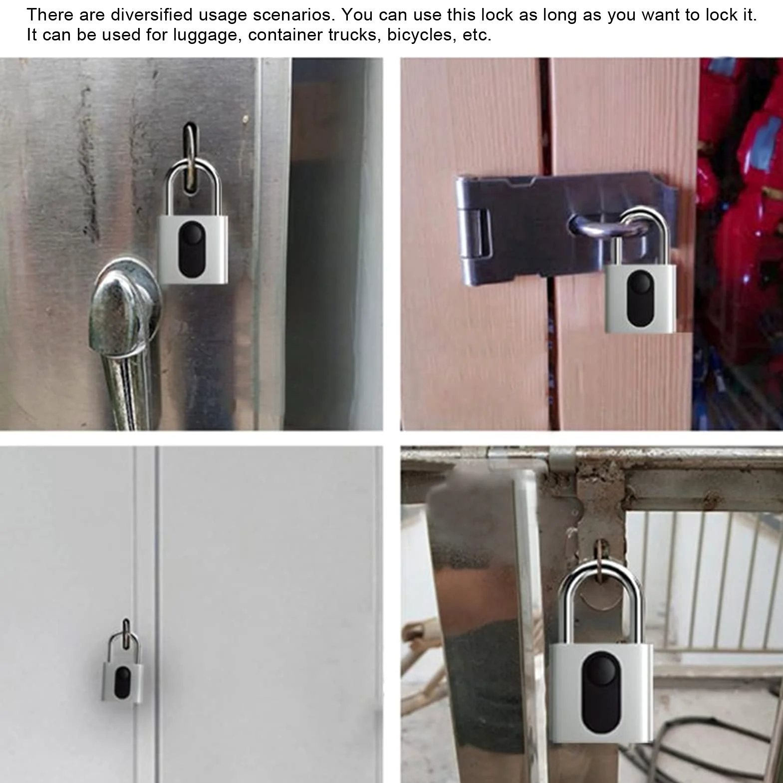 Candado Inteligente con Huella Dactilar, Cerradura de Aplicación Bluetooth Impermeable, Seguridad Antirrobo para Equipaje, Bicicletas, Gabinete - Aleación de Zinc, 1 Unidad