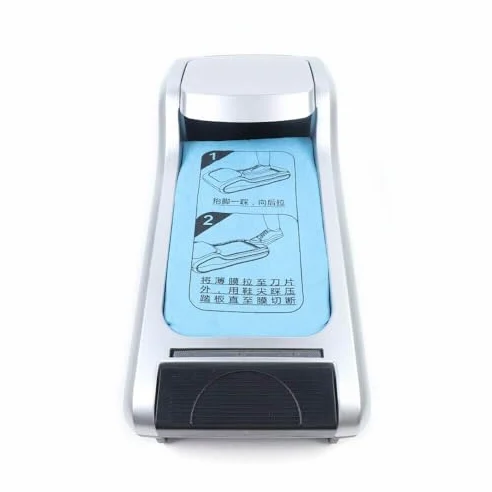 Dispensador automático de Fundas para Zapatos/Dispensador portátil de Film Protector para Calzado: para la protección de Suelos en hogares, oficinas, (Gold)