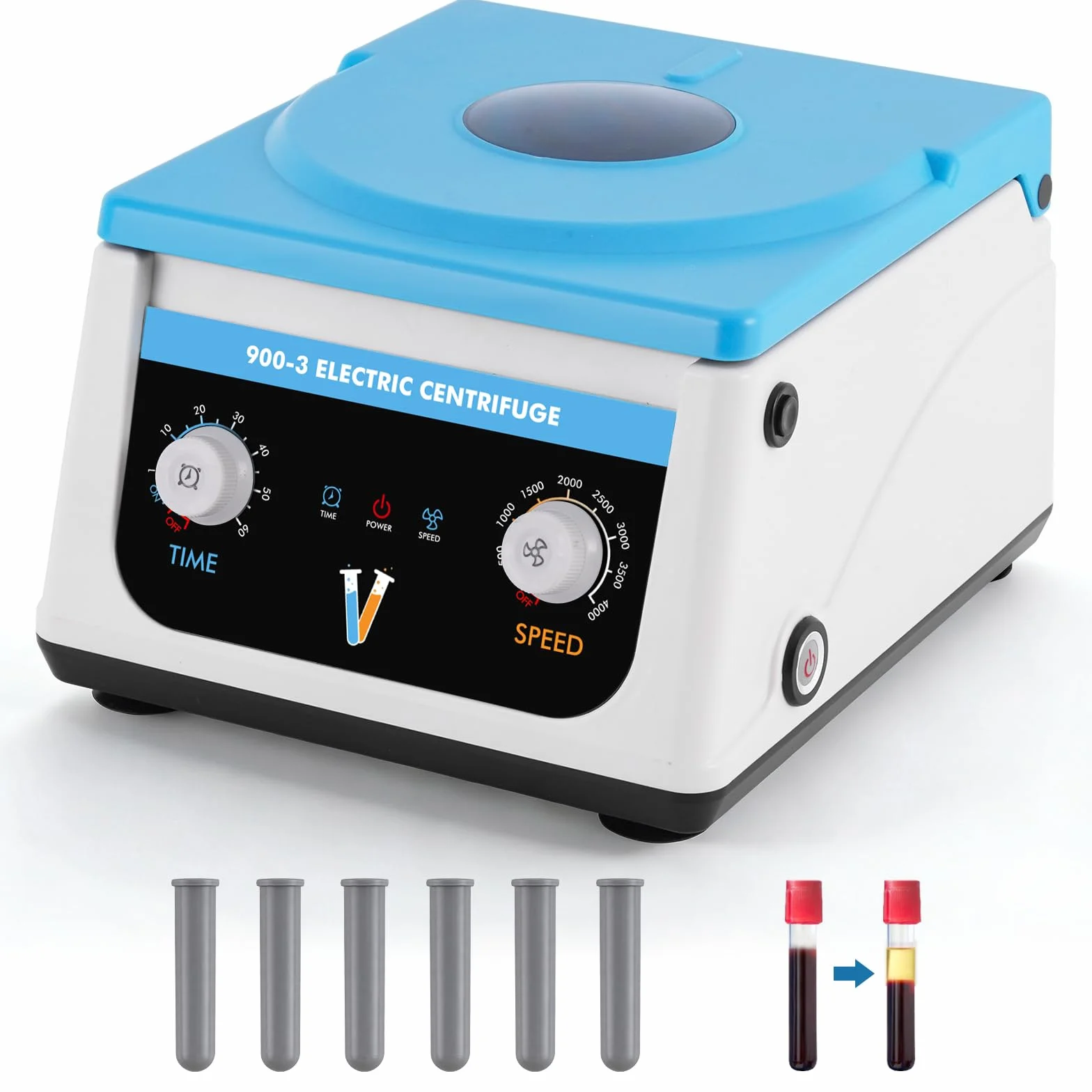 Centrífuga de Laboratorio YUCHENGTECH 4000 rpm 6x15ml 1878xg 27x31x21cm 3.5kg
