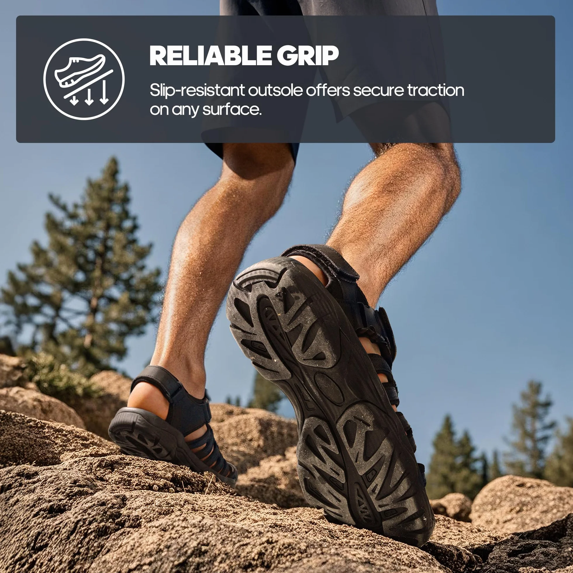 NORTIV 8 Sandalias Deportivas Antideslizantes para Hombre Zapatos Trekking Playa Verano