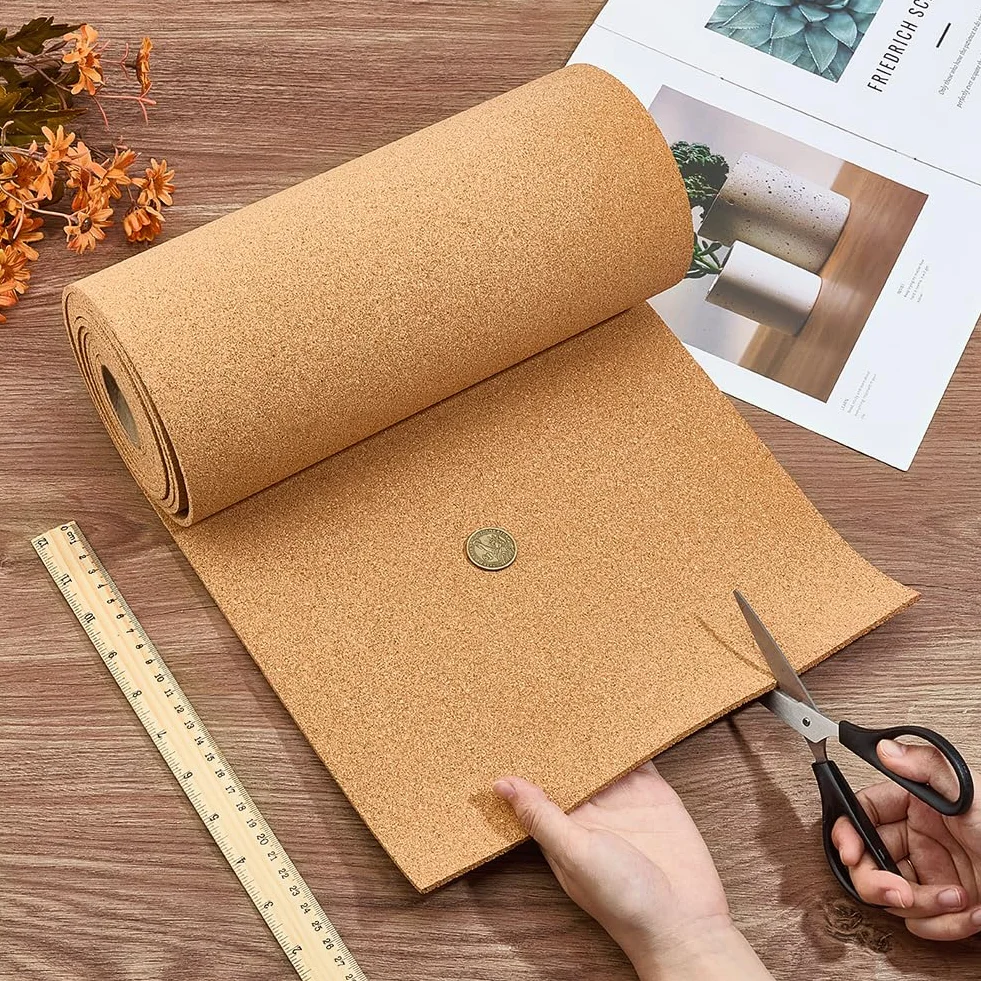 OLYCRAFT Rollo de corcho natural 3 m x 30 cm x 4 mm, tablero de anuncios, manualidades, decoración oficina