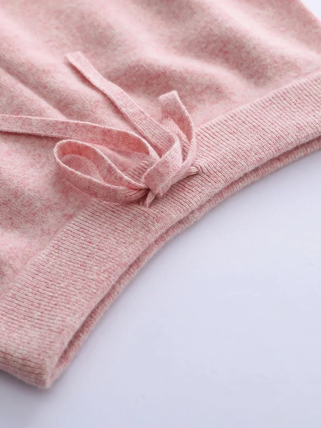 Pantalones anchos de punto 100 % lana merino para mujer, básicos, suaves, cálidos, cachemira, cintura elástica