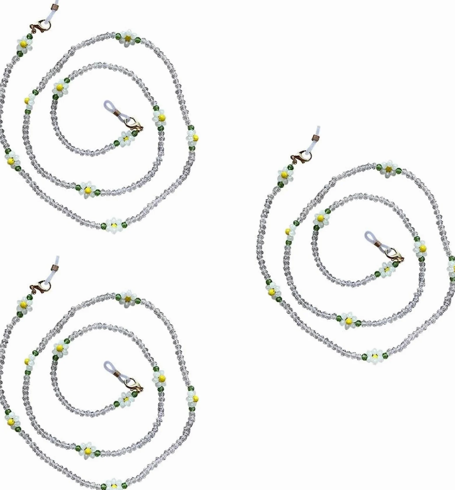 2/3 Piezas de Cadenas para Gafas, cordón para Gafas, Soporte para Gafas con Forma de Flor, Correa para Mujer