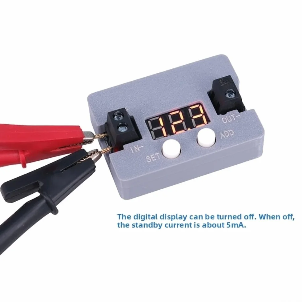 Protección de descarga de batería 12 V con desconexión de bajo voltaje, interruptor automático, voltaje ajustable 4-30 V CC