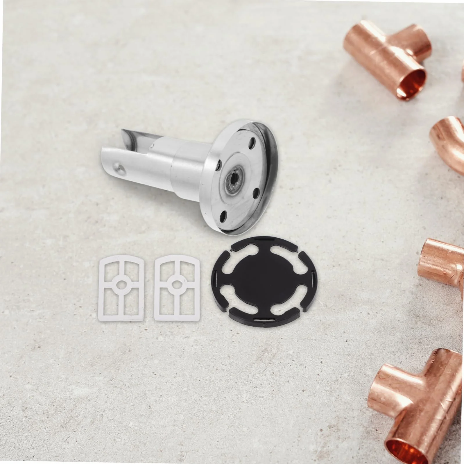 Soporte Metálico para Mampara de Baño en Acero Inoxidable Altura Ajustable 45-65 Mm