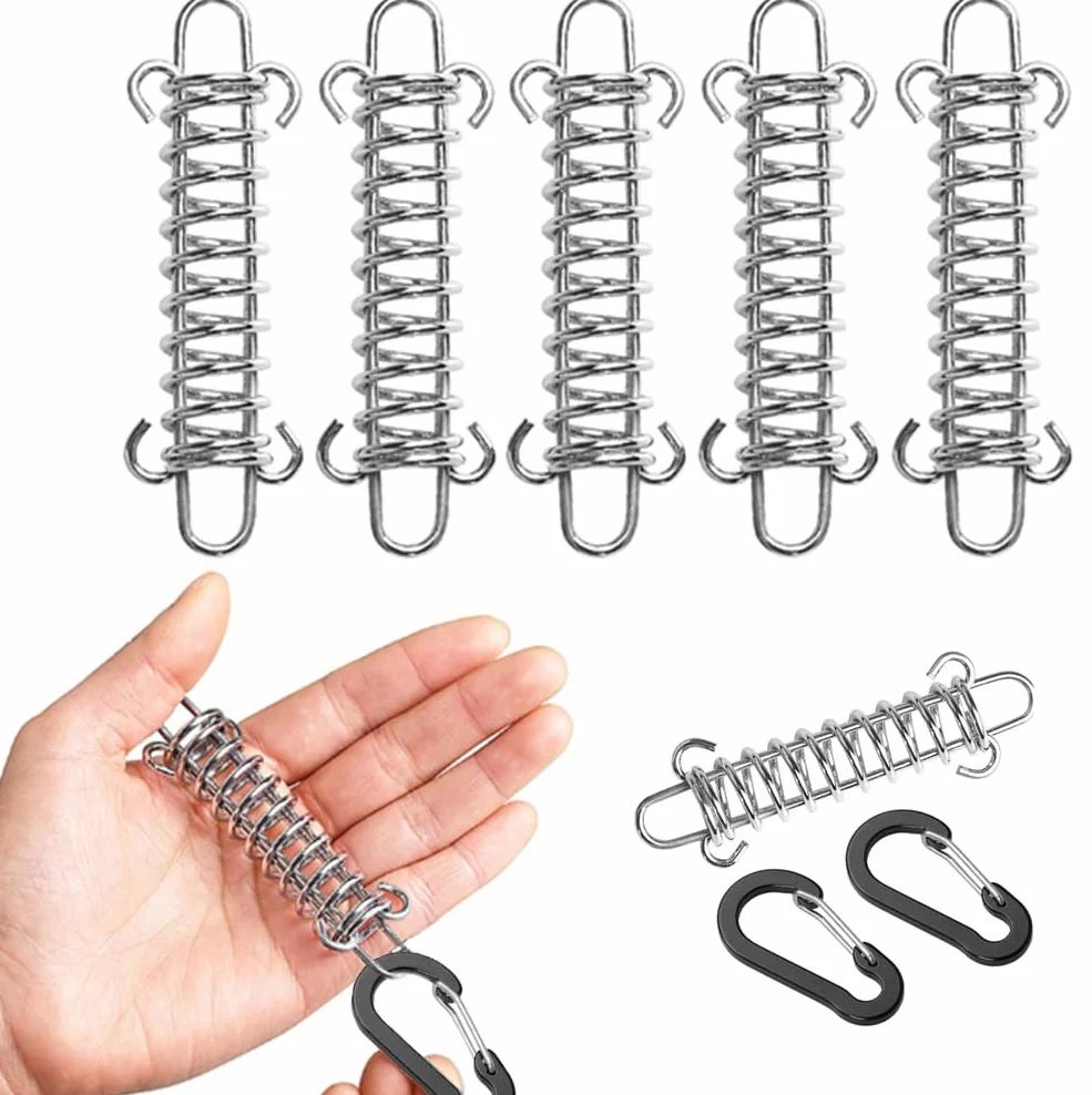 Muelles de tensión en espiral, hebillas para sombrilla, accesorios de fijación para cortinas, verandas, camping