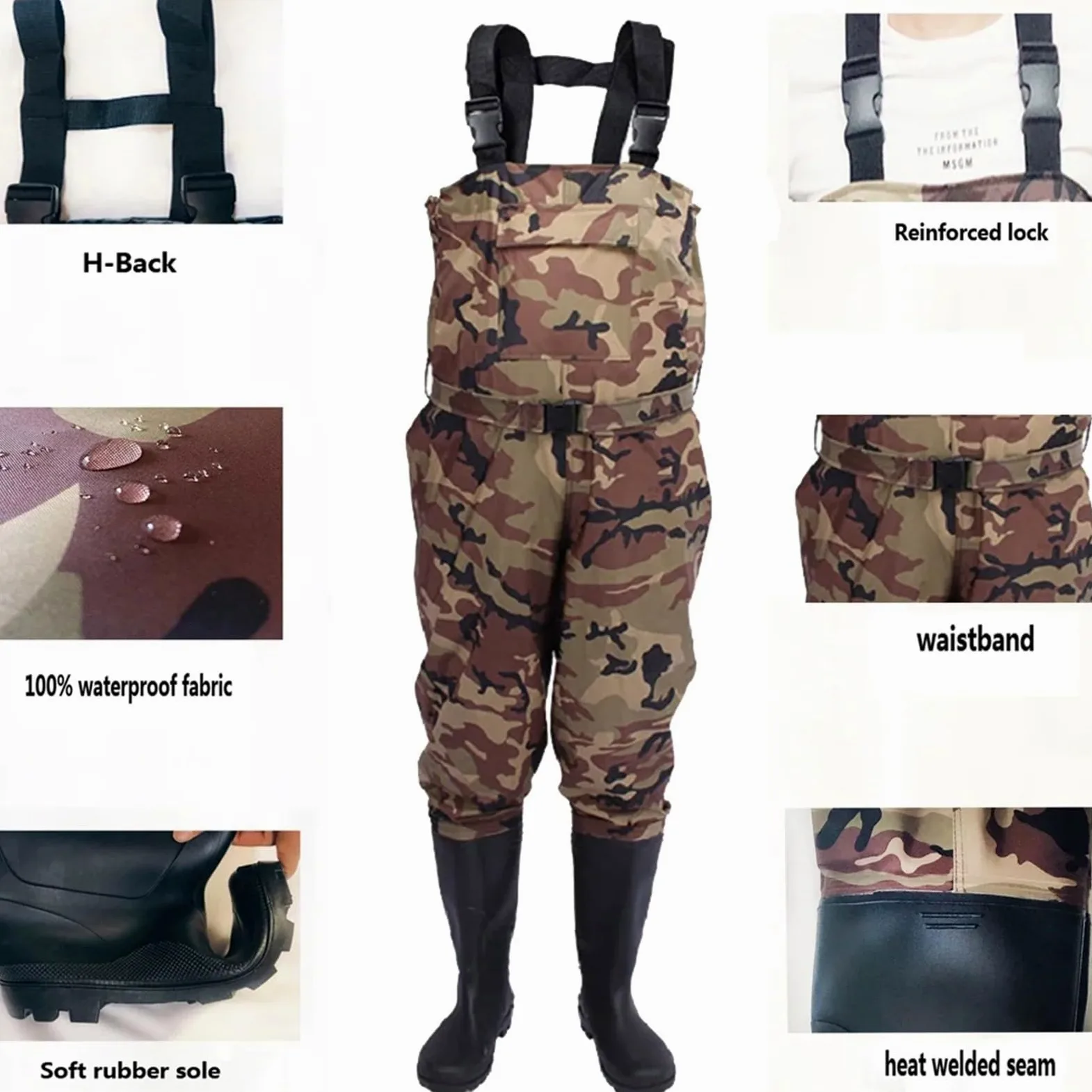 Generisch Peto para hombre, camuflaje, pantalones de ocio para hombre, largos, pantalones de trabajo, impermeables, pantalones de exterior, resistentes a la abrasión, mono ajustado, pantalones de