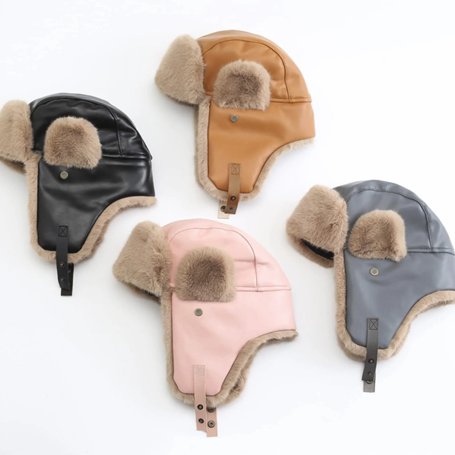 GIBZ Gorro de Aviador para Mujere Invierno Sombrero de Trampero con Orejeras Gorro Ruso de Piel