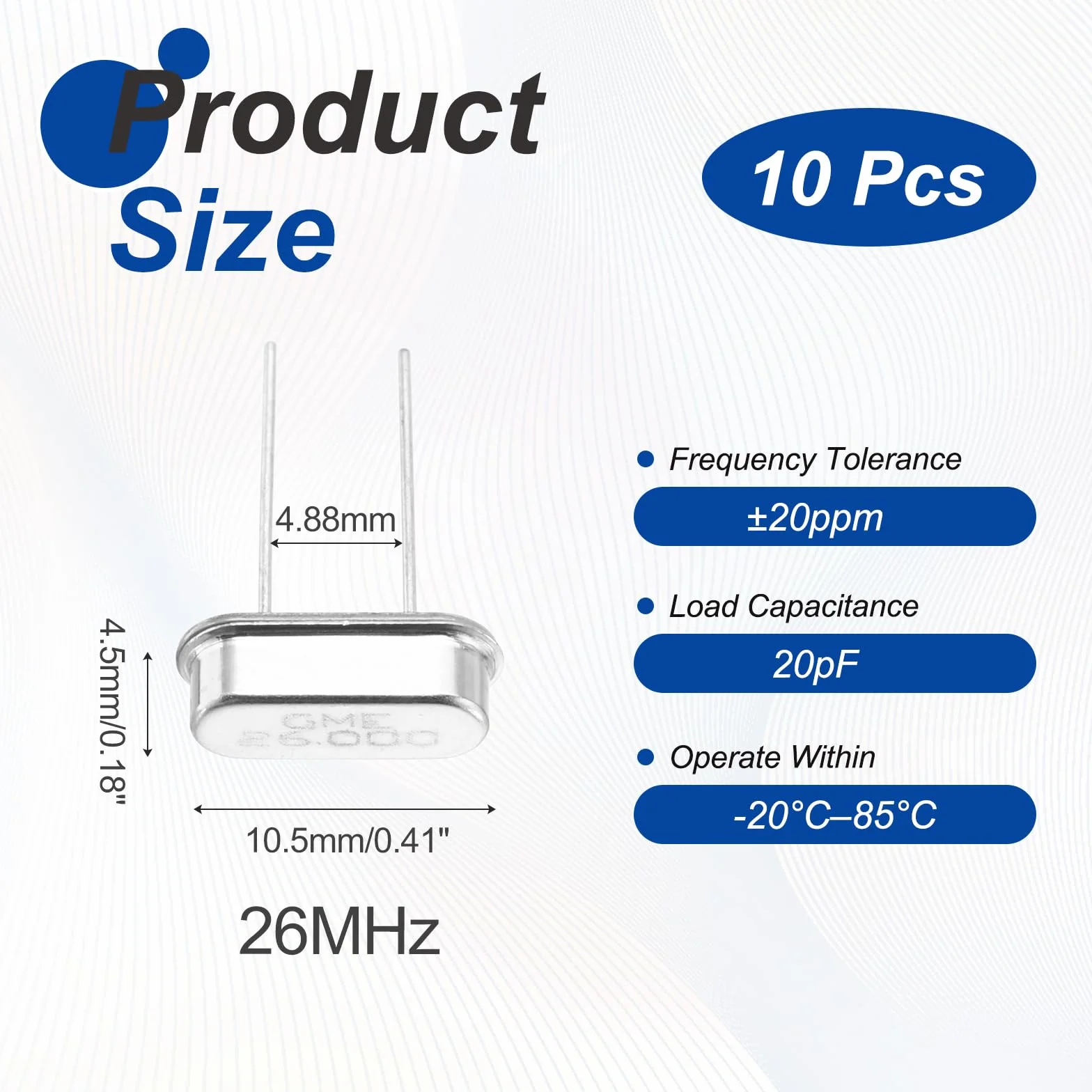 Kwarcowy oscylator kryształowy 26MHz DIP 2 piny zestaw 10 sztuk