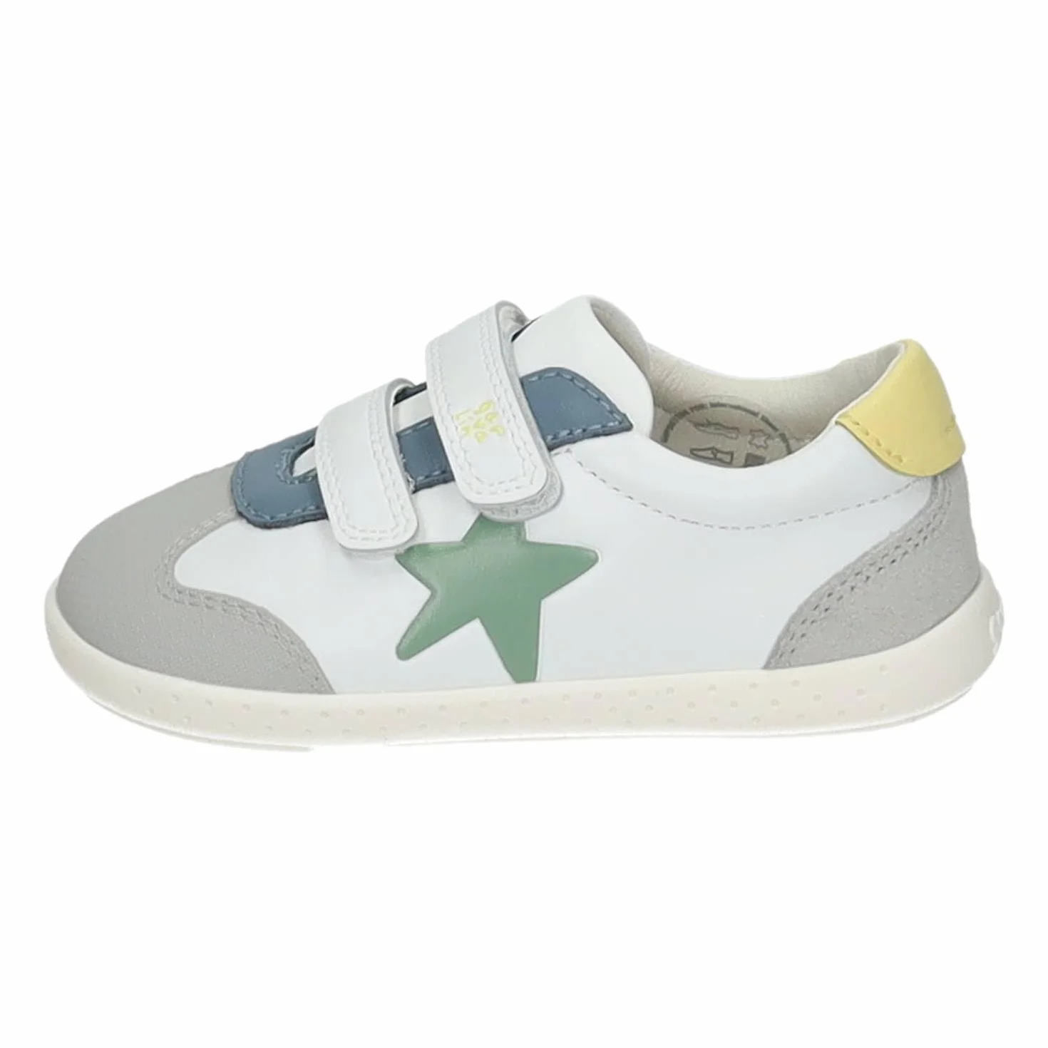 GARVALÍN 262320-C863 Calzado Respetuoso Barefoot Infantil con Doble Cinta Textil Adhesiva, Puntera Ancha y Suela Flexible Blanca Azul Gris NIÑO Deportivos