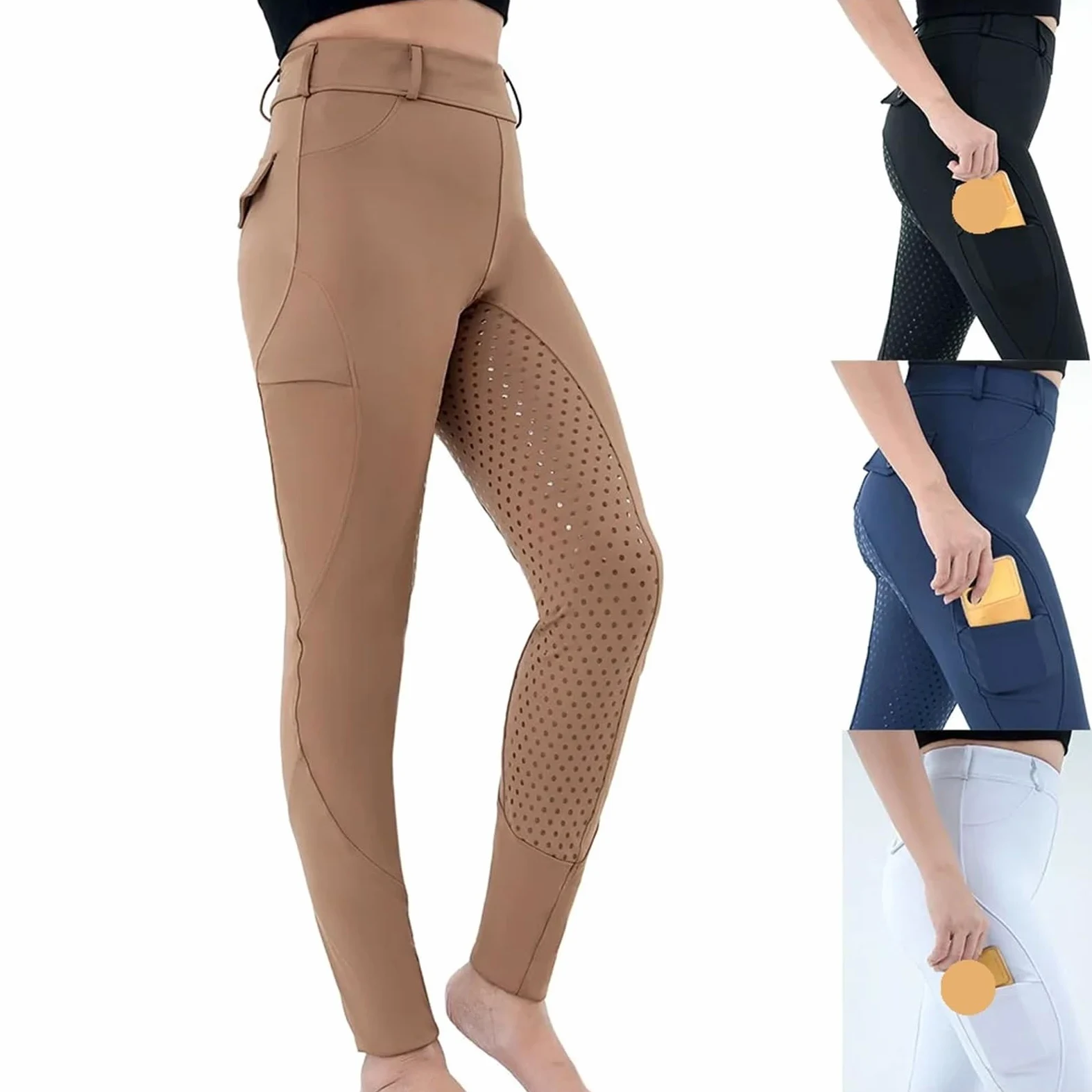 Pantalones Montar a Caballo Mujer Pantalones de equitación for Mujer, Mallas Entrenamiento Ecuestre, Ropa Deportiva for Exteriores(White,S)