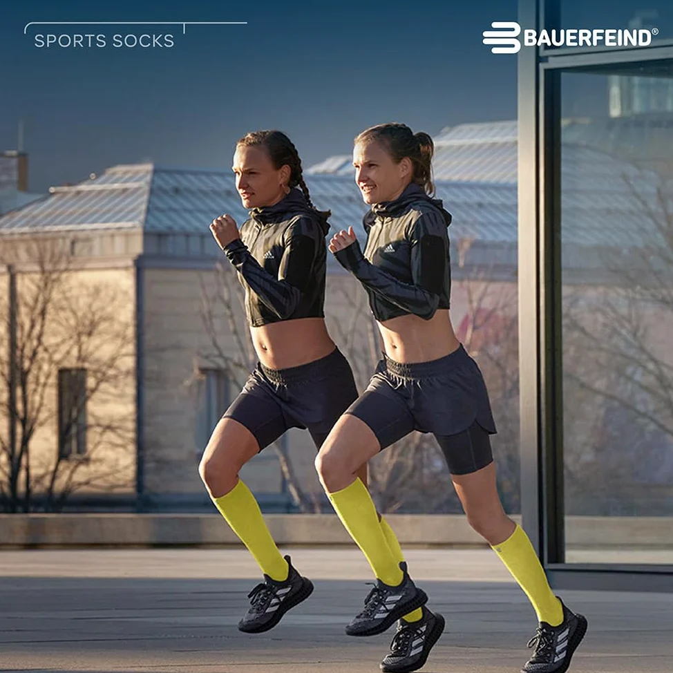 BAUERFEIND Run Ultralight Compression Socks - Calcetines deportivos para mujer, 1 par de calcetines de compresión delgados para correr y hacer ejercicio, Azul Laguna, 41