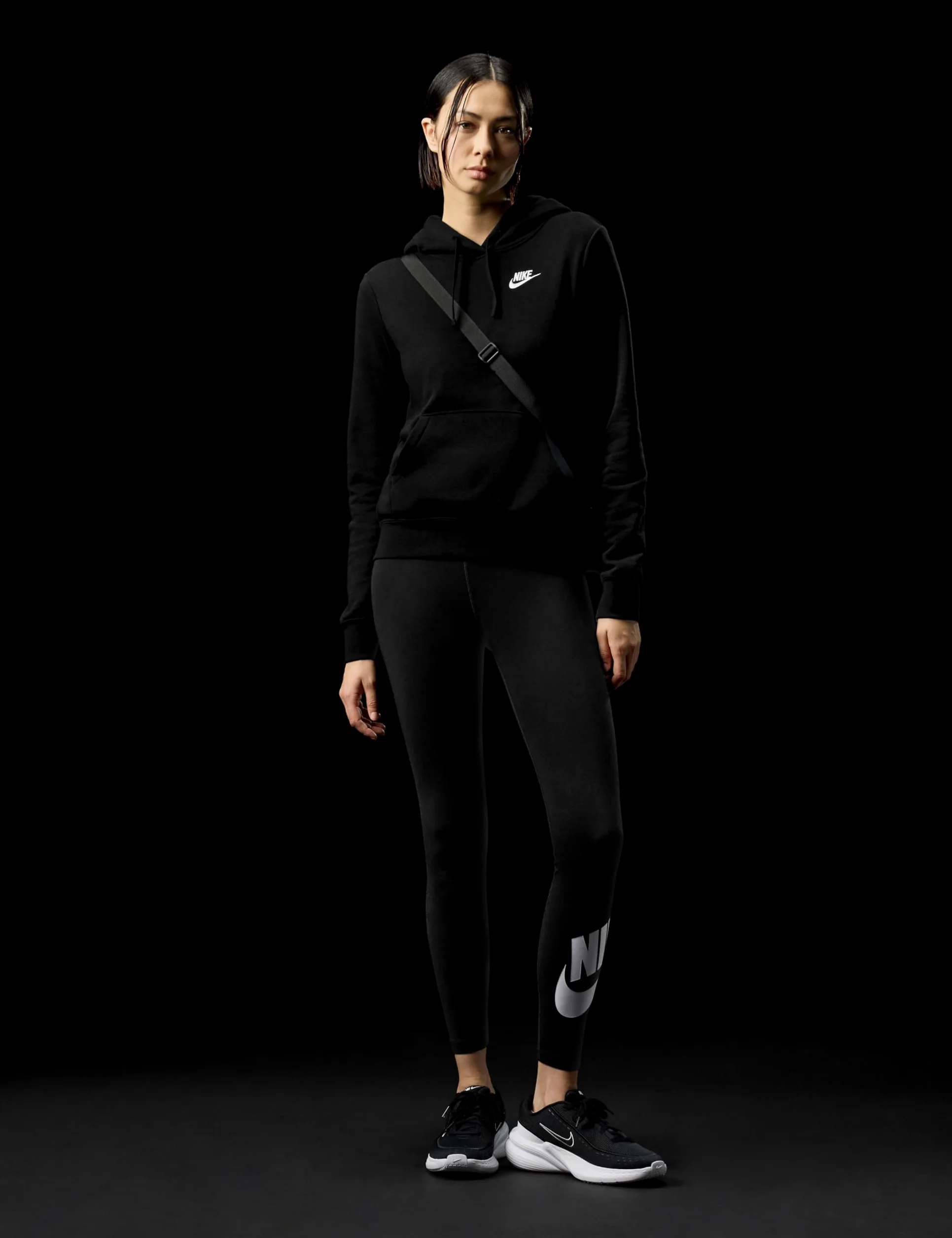 NIKE DQ5793-010 W NSW Club FLC STD PO HDY Sweatshirt Mujer Blanco Negro Tamaño XS