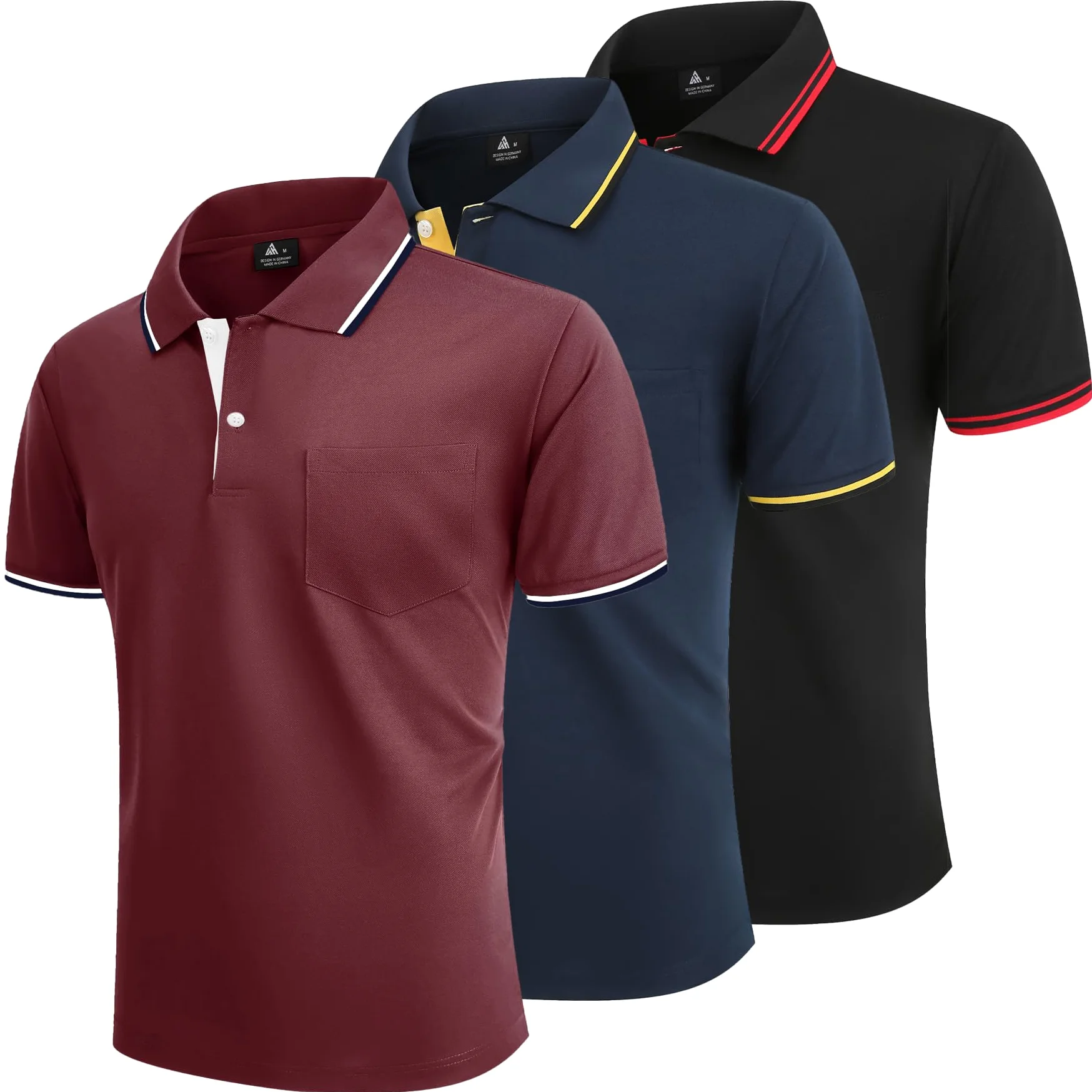LLdress Polo para Hombre Paquete de 3 Polos Manga Corta Camiseta de Golf Ligera y Transpirable T Shirt de Tenis Verano