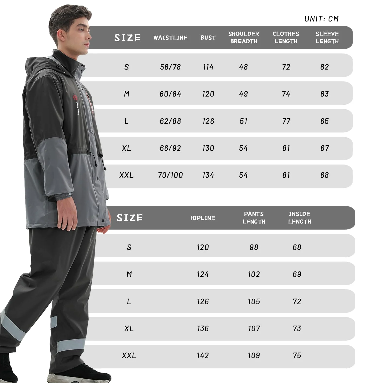 Trajes de Impermeable para Hombre Monos Impermeables al Aire Libre Conjunto de Trajes de Lluvia Transpirables Impermeable de Ciclismo Unisex Ropa de lluvia con Capucha