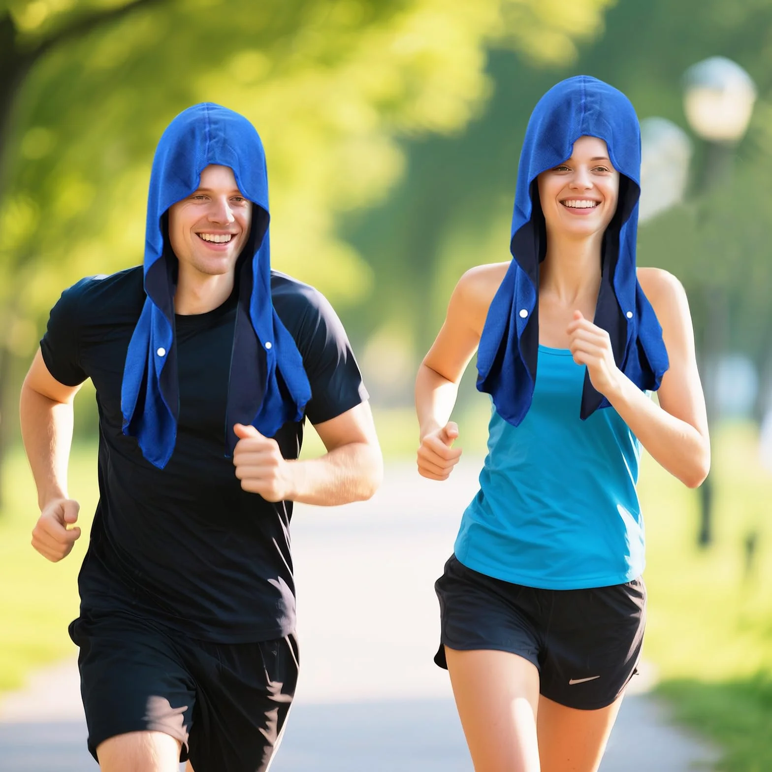Toalla Refrescante Deporte, Pañuelo Cabeza Deporte Toallas Refrescantes, Microfibra Toalla Refrescante con Capucha, Toallas de Refrigeración para Cuello y Cara para Deporte, Camping, Playa, Aire Libre