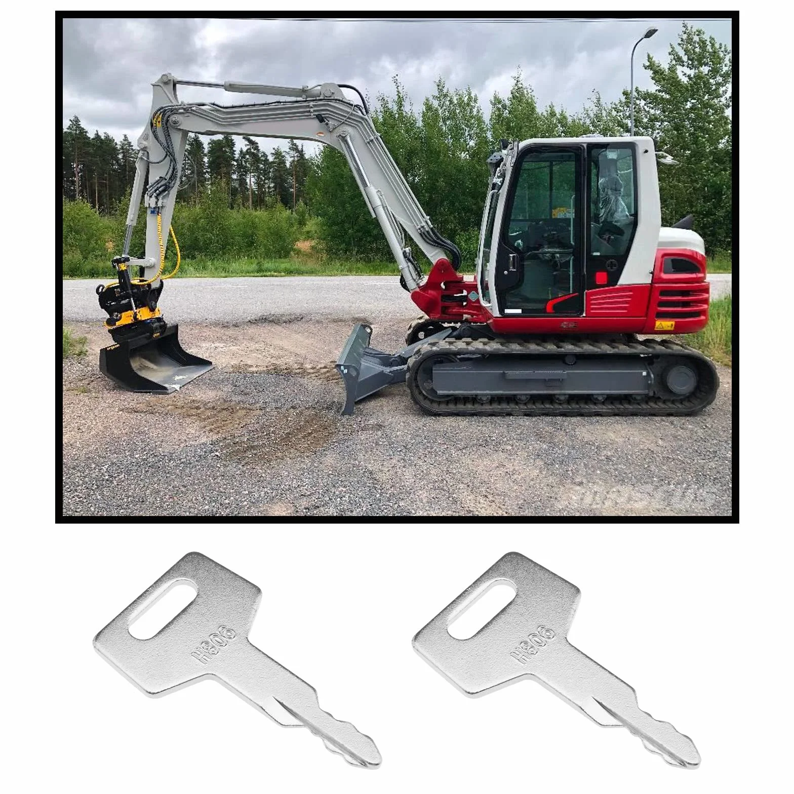 10 llaves de interruptor de encendido H806 17001-00019 compatibles con excavadoras Takeuchi