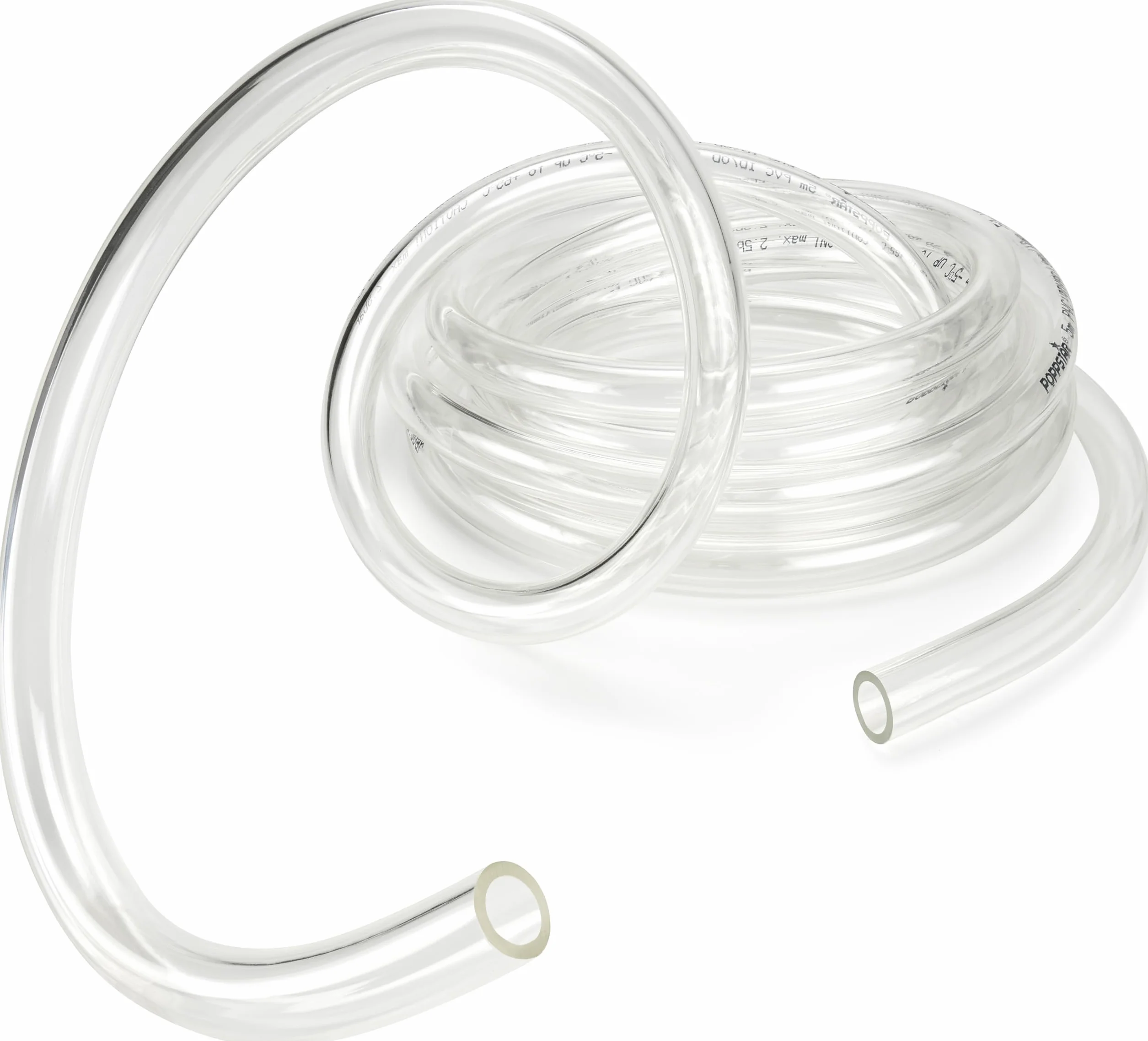 Poppstar Manguera transparente PVC 5m 5/8 mm -5°C a +65°C 2 bar para agua comestible
