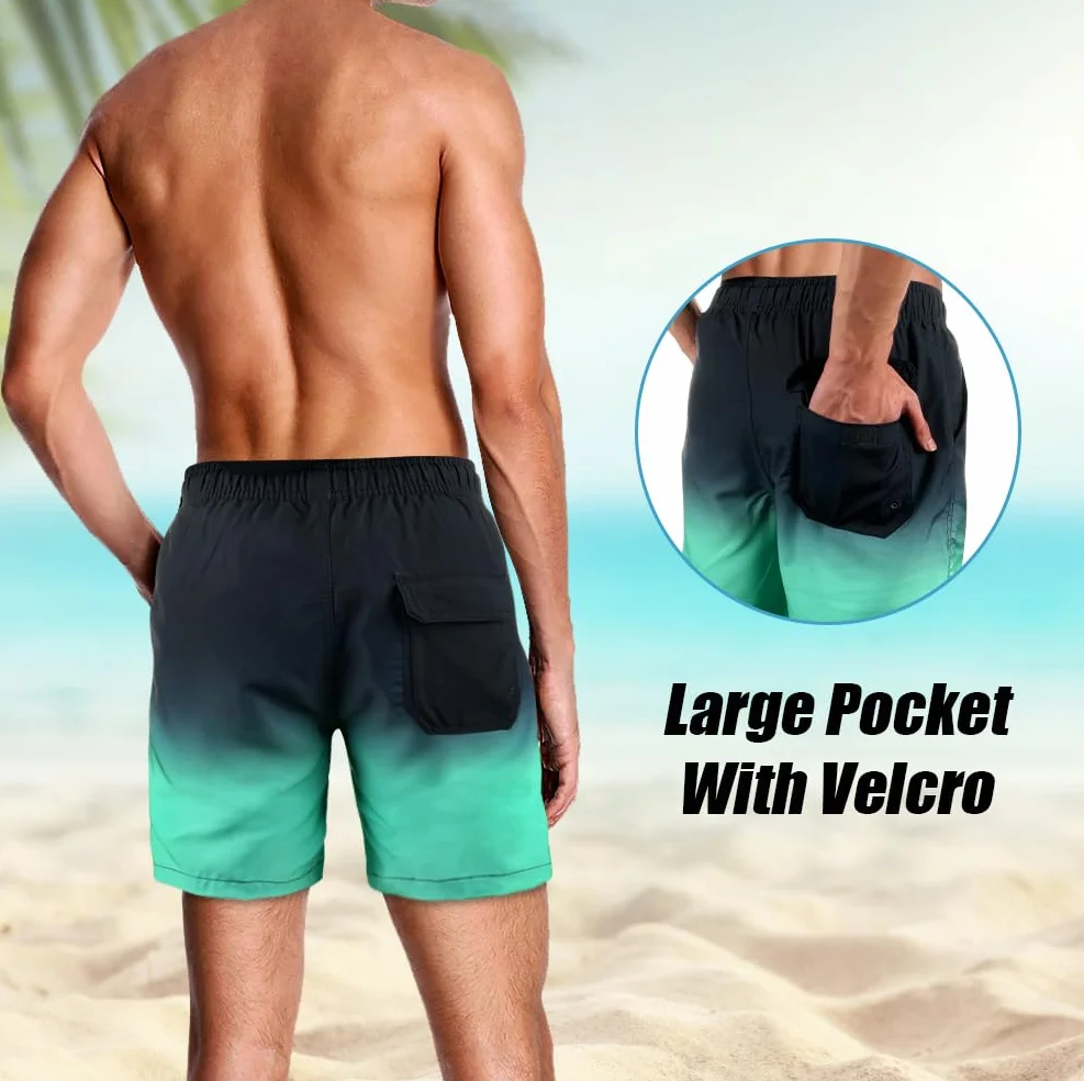 flintronic Traje de Baño Hombre con Forro Compresión, Bañador Hombre Pantalones de Doble Capa, Pantalones Cortos de Natación Secado Rápido, Shorts de Baño para Playa