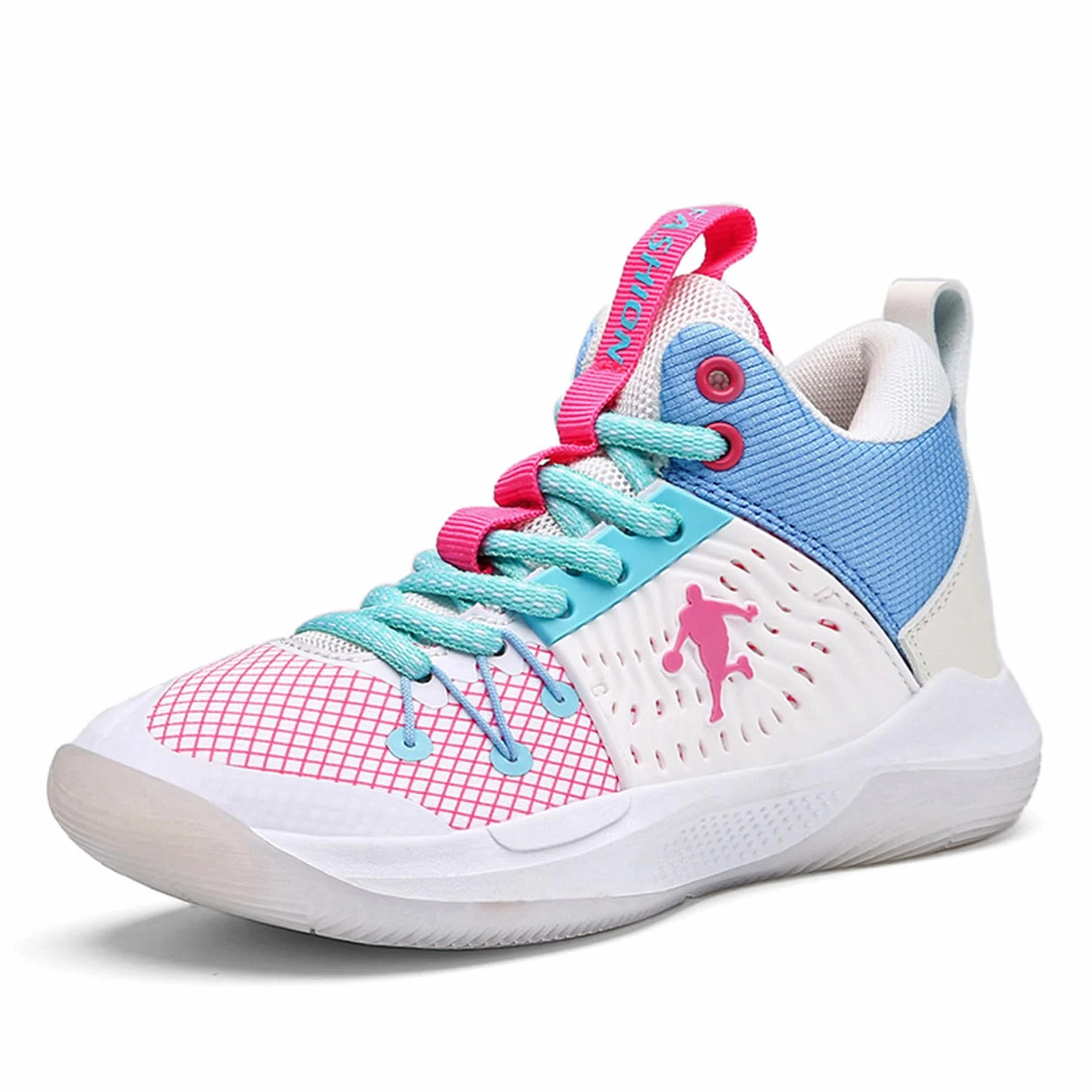 Zapatillas De Baloncesto para Niños Zapatillas Deportivas para Niños Zapatillas Interiores para Niñas Zapatillas De Correr Al Aire Libre(35 EU, Pink)