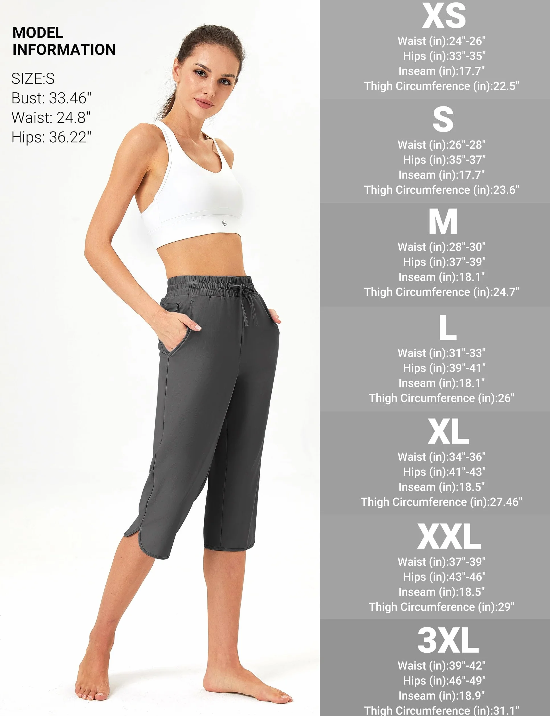 FitsT4 Capris de Natación para Mujer, Secado Rápido, UPF 50+, Baño Modestos con Bolsillos de Malla