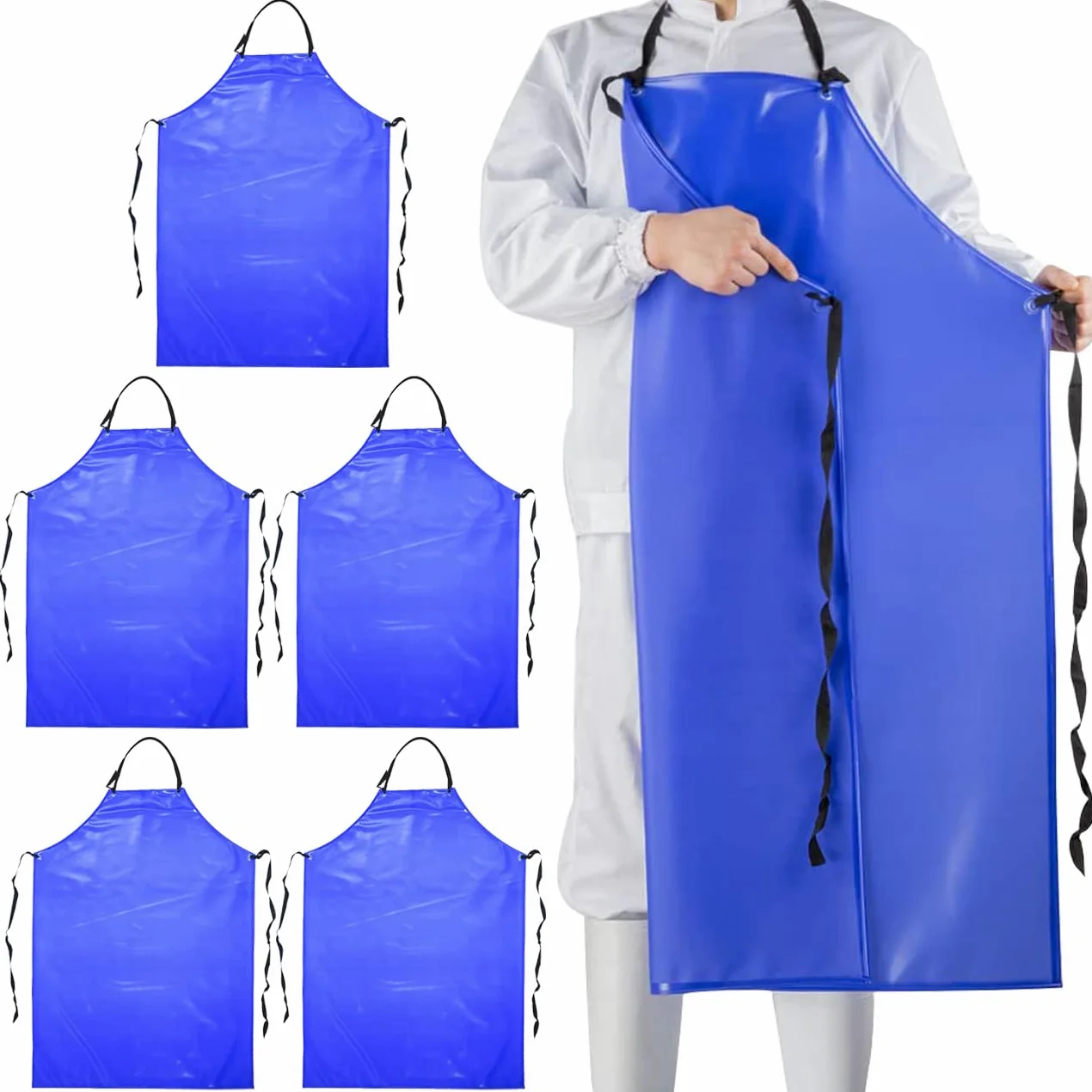 Delantal de vinilo resistente a productos químicos, talla grande, unisex, apto para lavavajillas, peluquería de perros, jardinería, limpieza de pescado