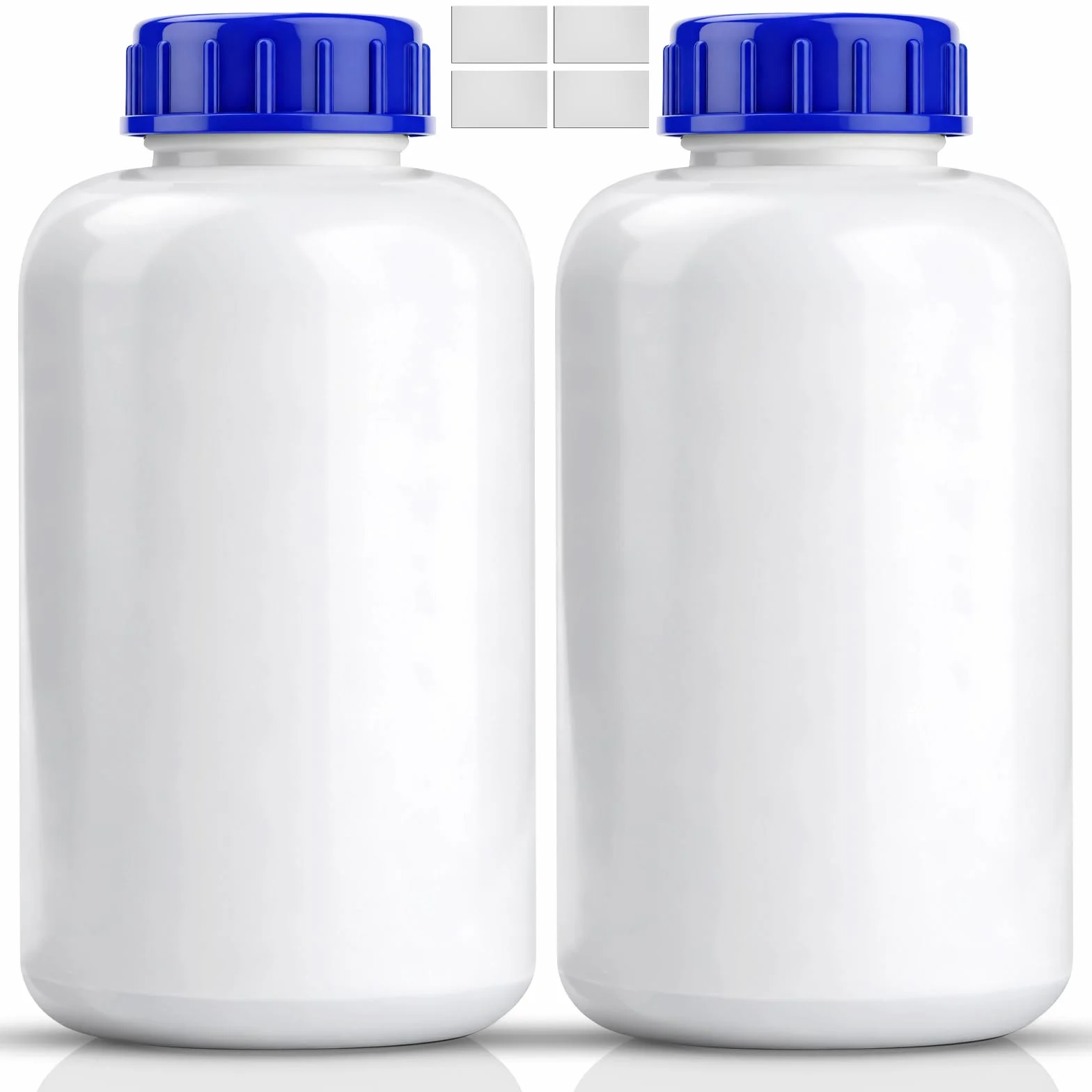 Botella de cuello ancho HDPE 1000 ml con tapón de rosca para laboratorio y productos químicos