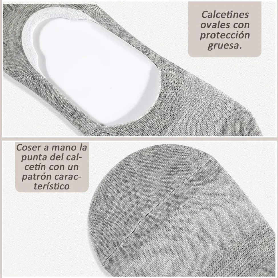 Rovtop Calcetines Cortos 12 Pares para Hombre - Invisibles de Malla Transpirable Con Antideslizante de Silicona Negro/Blanco/Gris Claro (Eur 35-40)