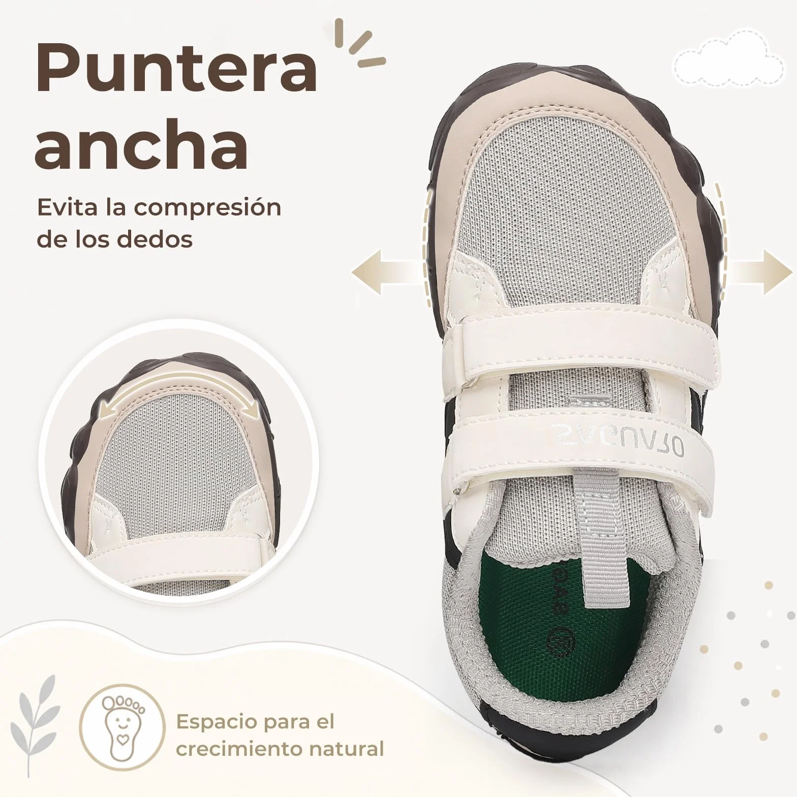 SAGUARO Zapatillas Barefoot Niños Sneakers Minimalista Puntera Ancha Exterior Interior Gr.25-36