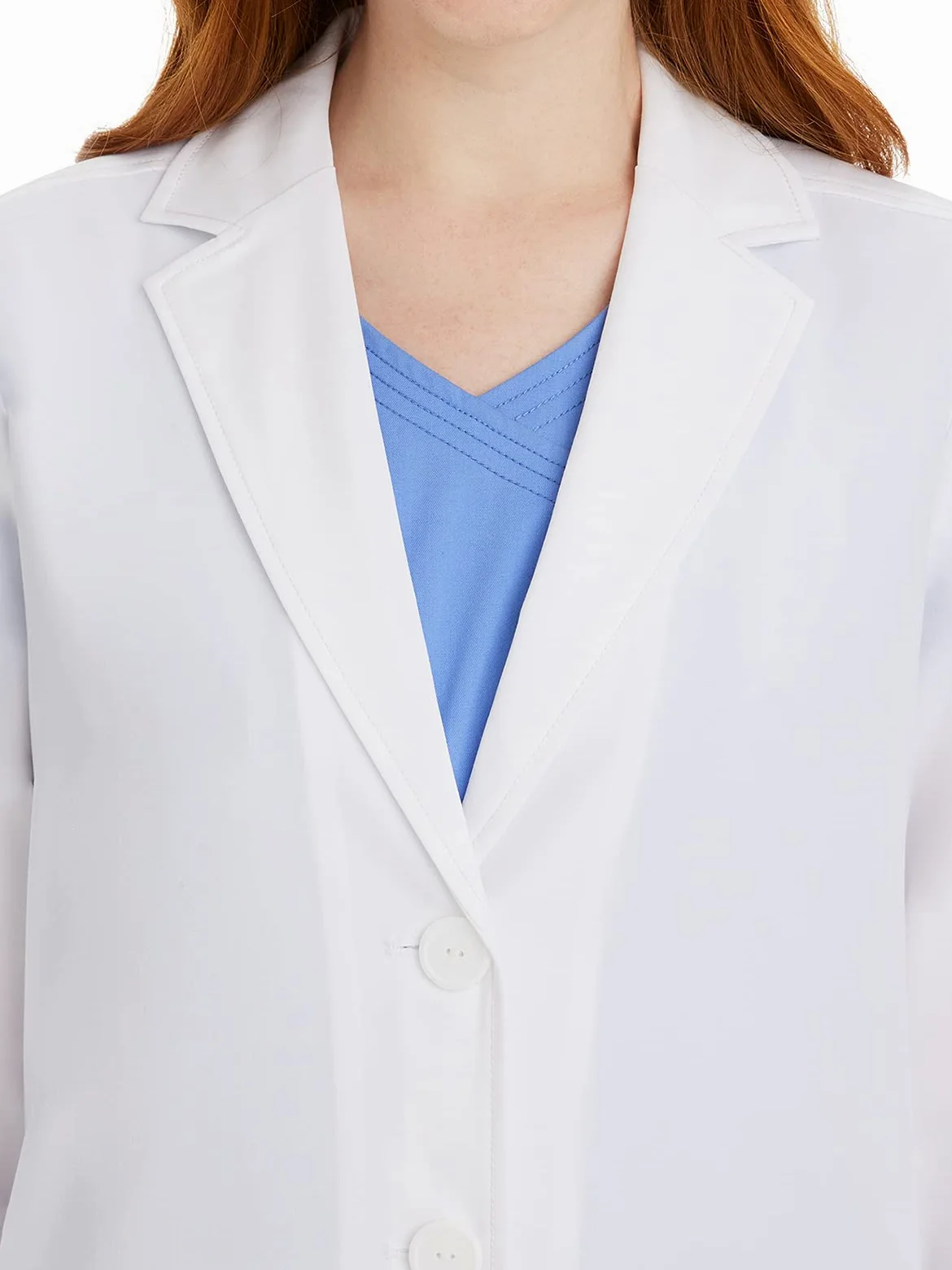 Healing Hands Faith Lab Coat - Abrigo de laboratorio de tres bolsillos de longitud media - Blanco - 2X-Large