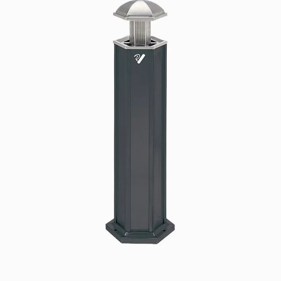 cenicero al Aire Libre Ceniza de Acero Inoxidable Negro for Hotel, for Recoger Colillas de Cigarrillos, extintor Vertical, for Exteriores cenicero