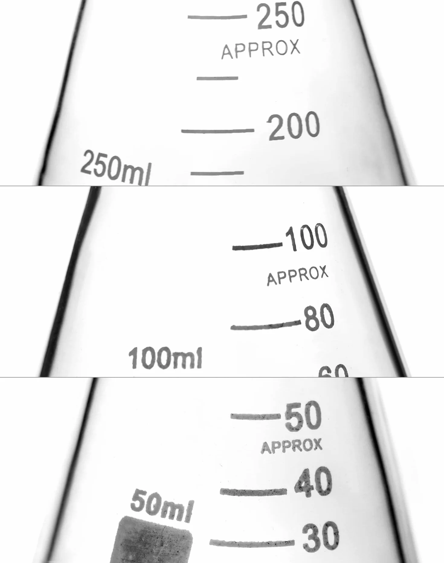 QWORK Conjunto de Matraz Erlenmeyer 250 ml 150 ml 50 ml Vidrio Borosilicato Tapón Cristal Laboratorio