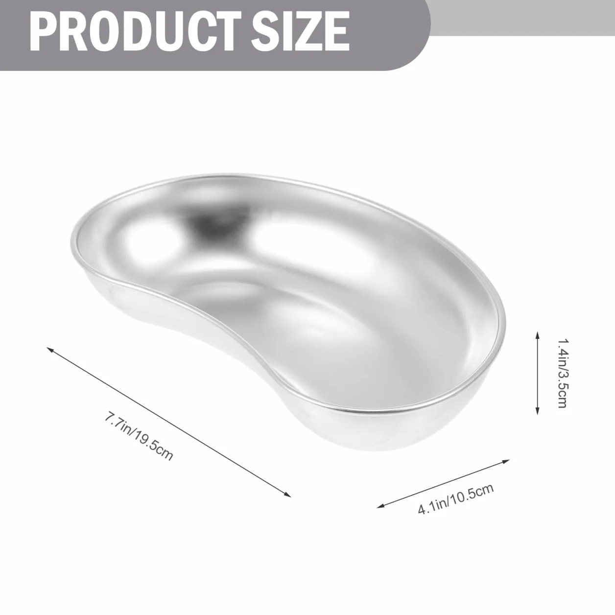iplusmile Bandeja de Riñón de Acero Inoxidable 19.5cm - Riñonera Médica Profesional para Instrumental Laboratorio