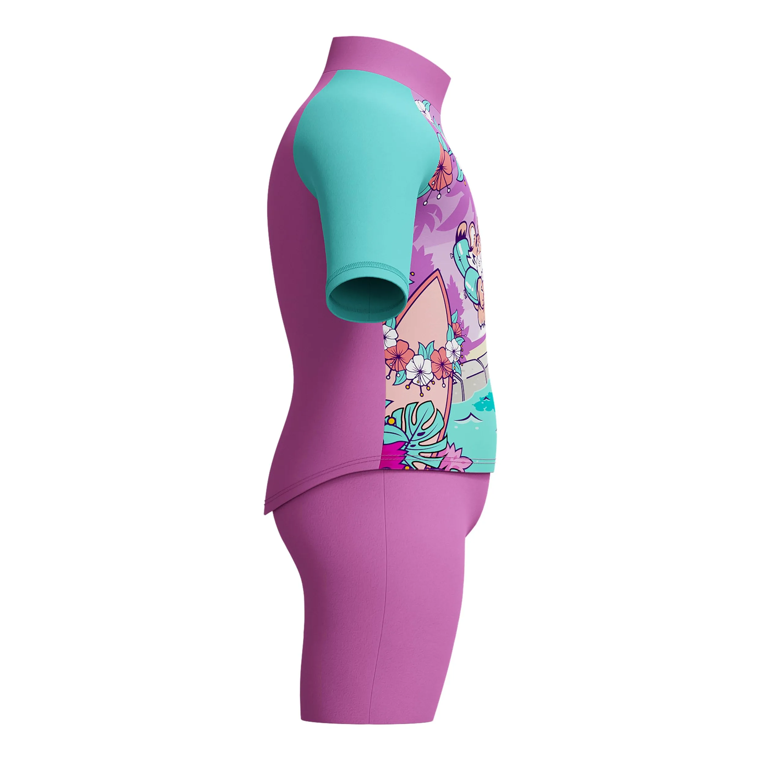 Speedo Camiseta Y Shorts con Protección Solar para Aprender A Nadar | Junior Niña | Ropa para Vacaciones | Protección UV Traje de baño de Dos Piezas Niñas (Pack de 1)
