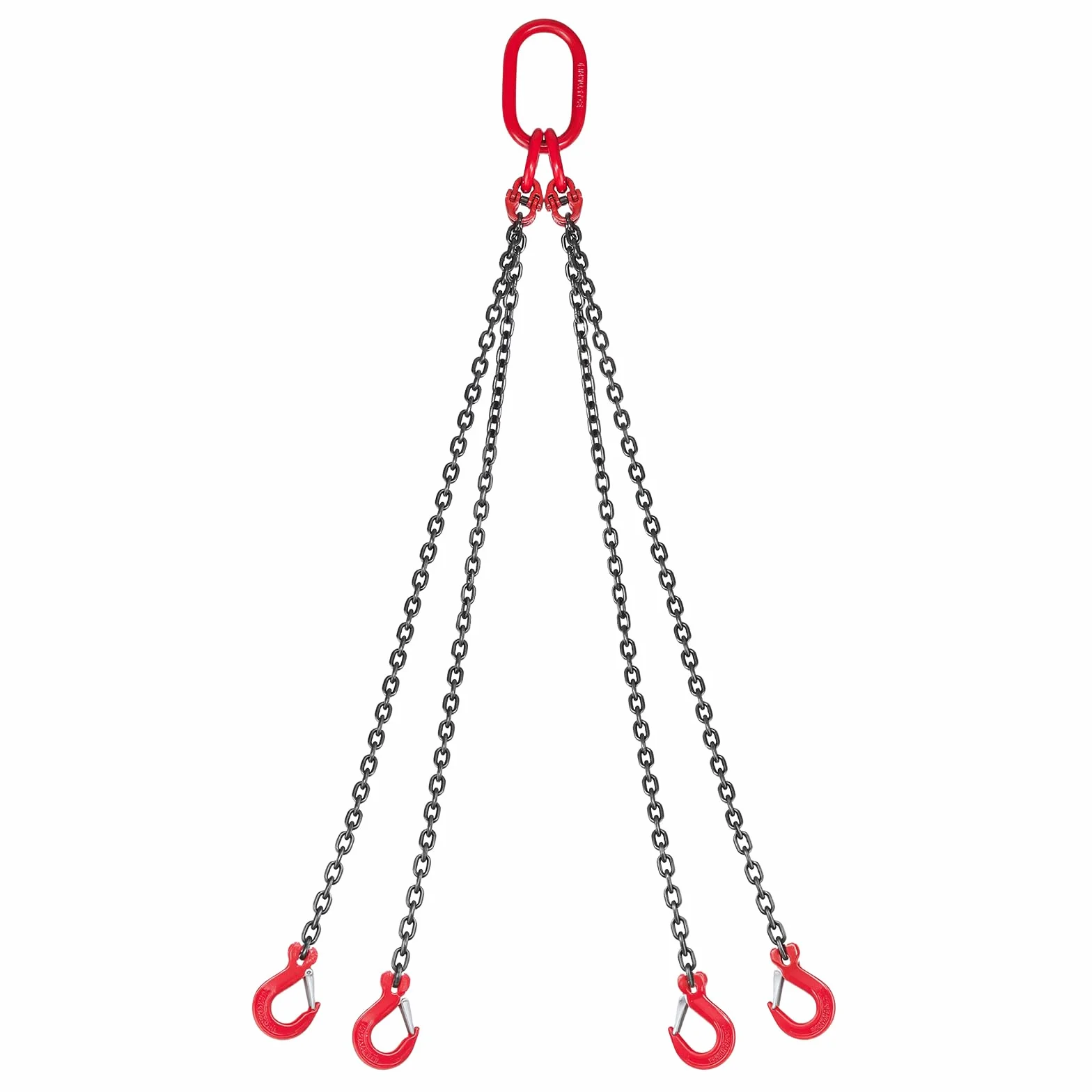 VEVOR Polipasto de Cadena, Eslinga de Cadena de 4 Ganchos 6,3 mm x 1,5 m, Aleación de Acero G80, Capacidad 2993 kg