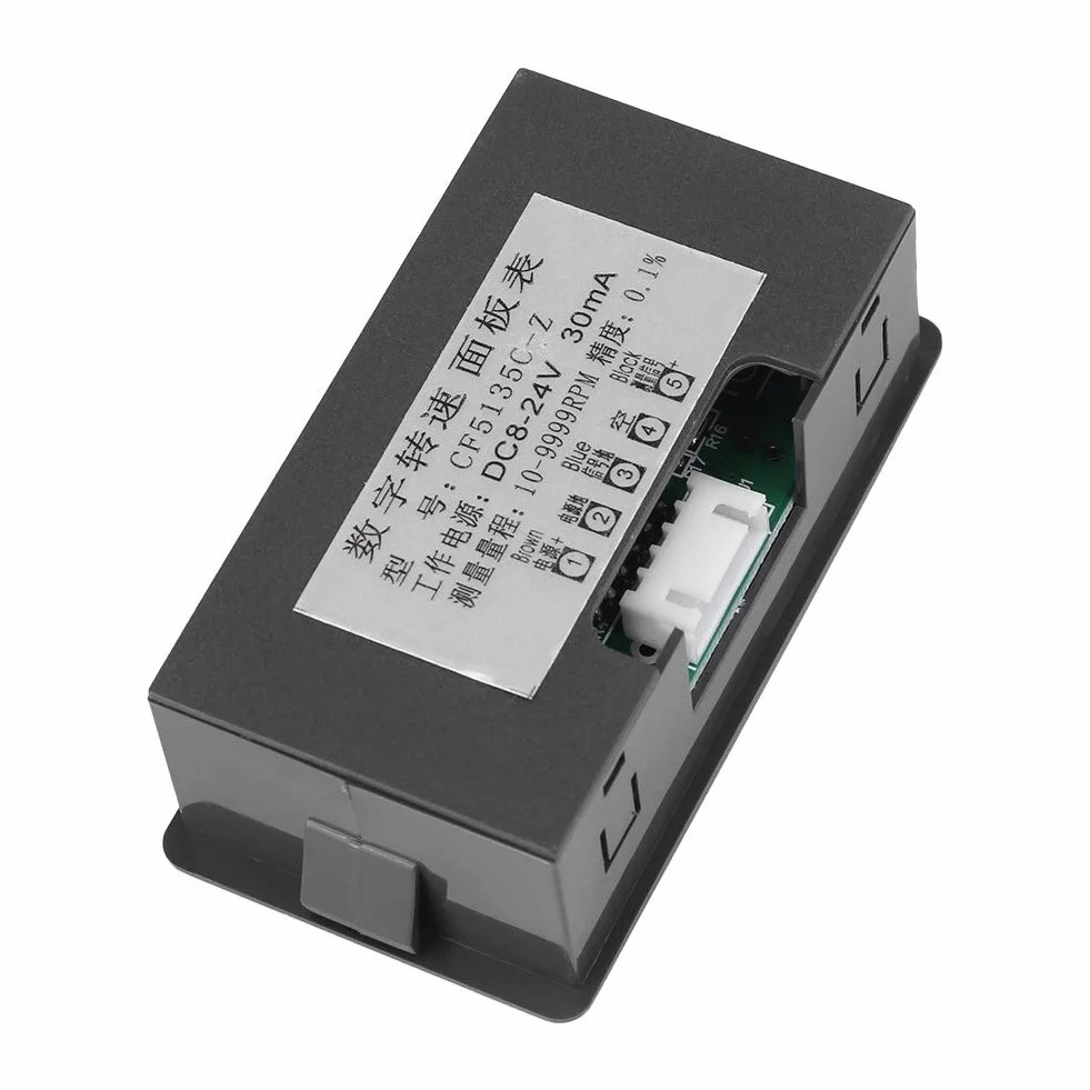 Samfox Tacómetro Digital LED RPM Medidor de Velocidad con Sensor Hall NPN Azul