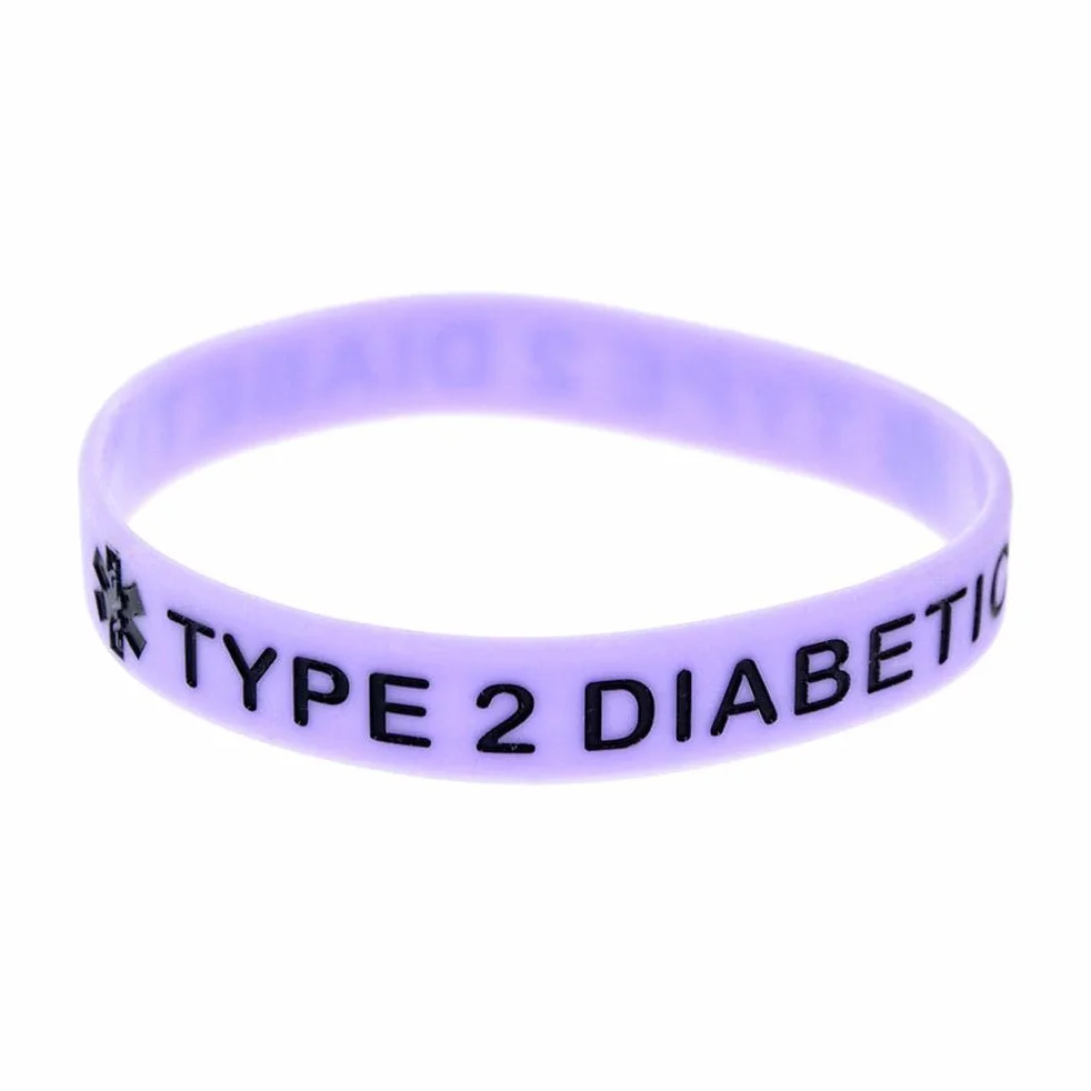 Pulseras de silicona para diabetes tipo 2, paquete de 5