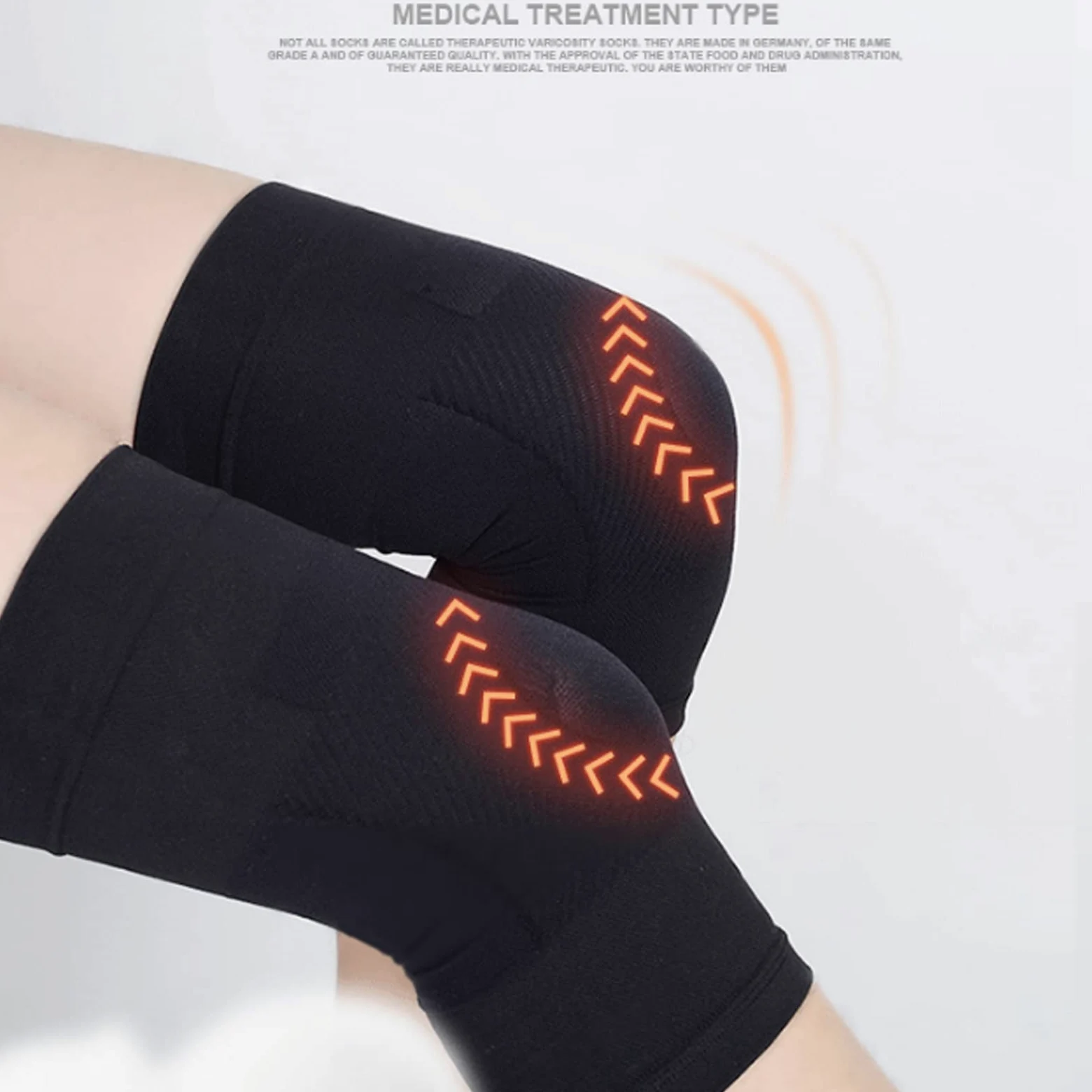 20-30 Mangas rectas de compresión para pantorrilla Calcetines de compresión de pantorrilla de alta elasticidad Calcetines de compresión firmes sin pies Mangas de pantorrilla Punta abierta Calcetines