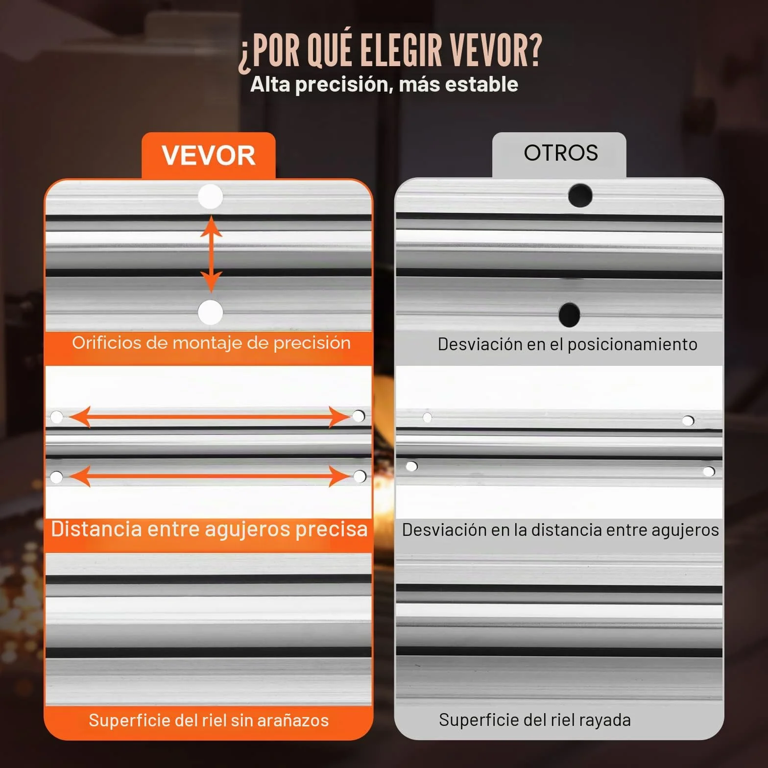 VEVOR Riel de guía lineal SBR20 1500 mm 2 rieles 4 bloques SBR20UU Kit deslizadores CNC
