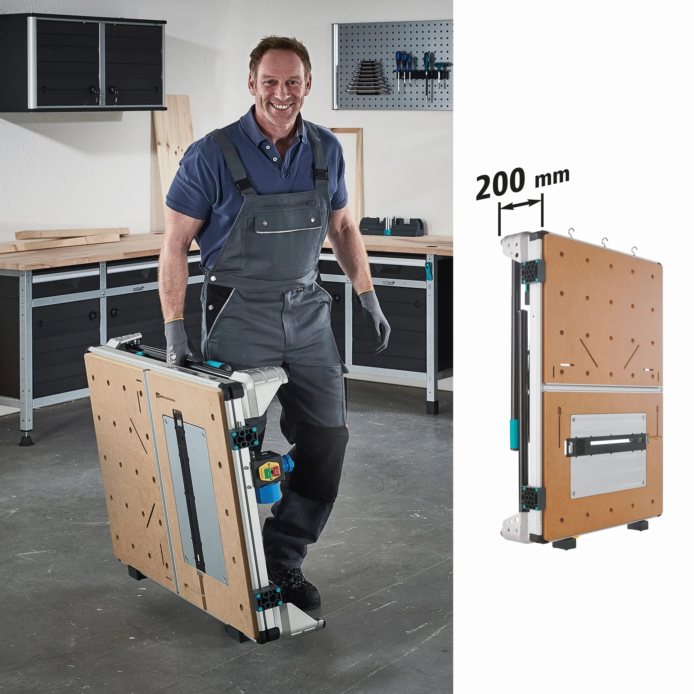 wolfcraft MASTER cut 2600 Banco para máquinas plegable 6 funciones Estación de trabajo profesional
