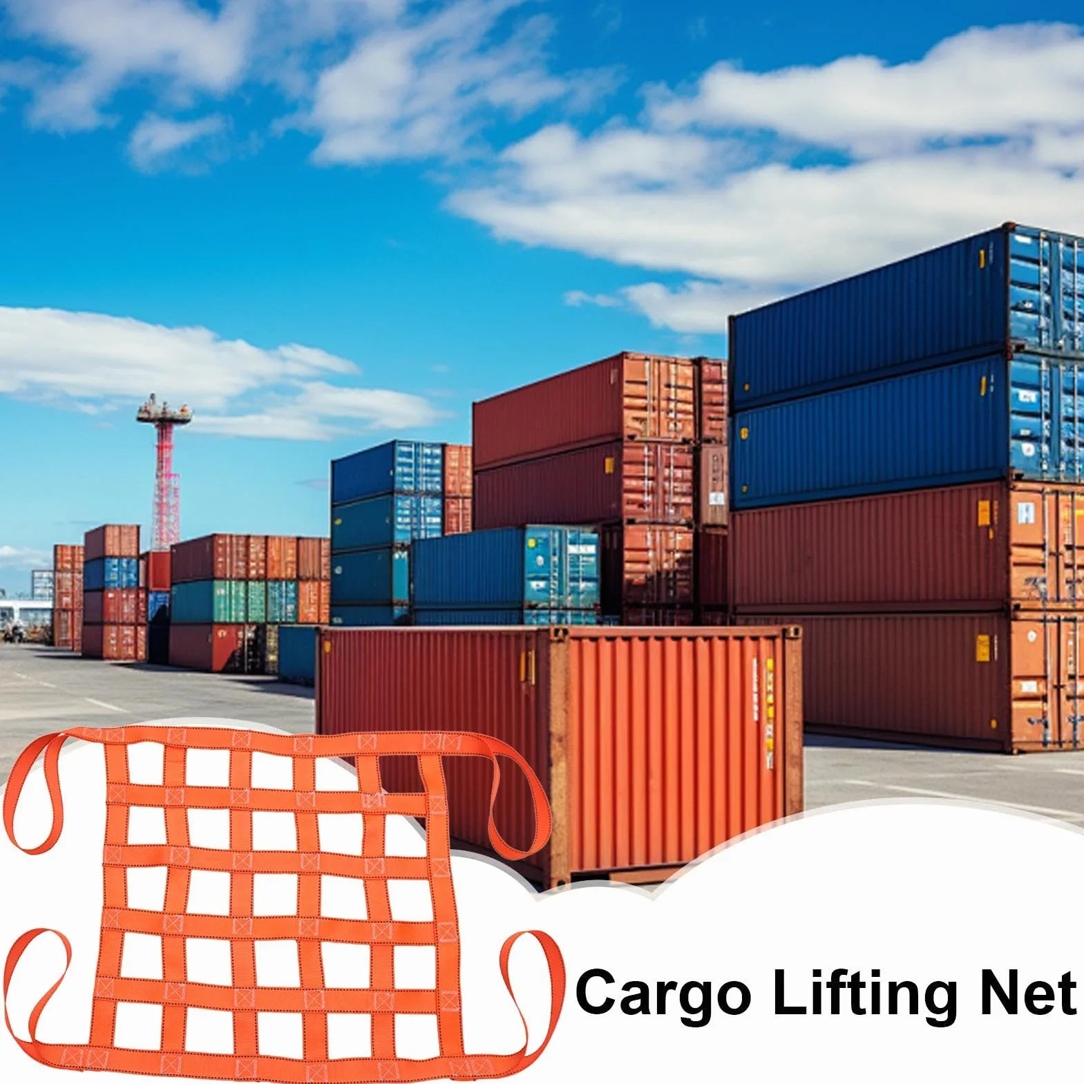 Cargo Lifting Net Heavy Duty Hoisting Net Sling Mesh Material Handling Net for Warehouse Construction