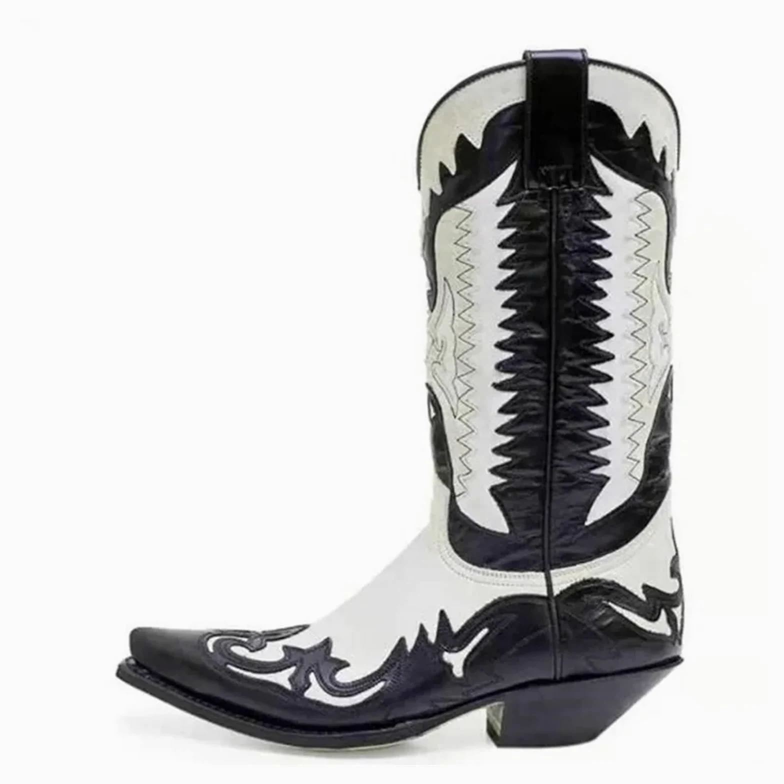 Botas Cowboy Botas de Hombre Vaquero Cuero Moda Motocicleta tacón Medio Casual