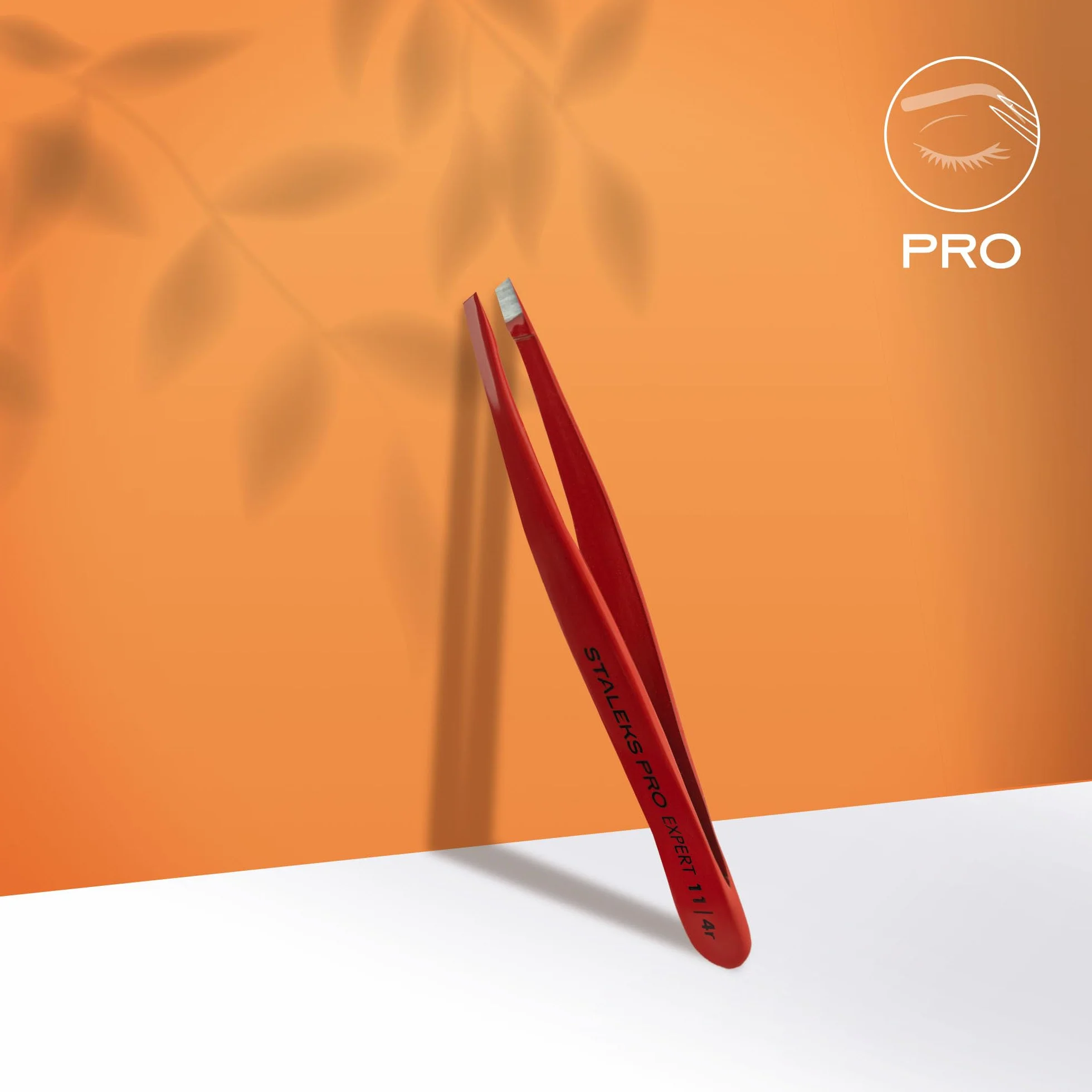 STALEKS PRO Pinza para cejas finas o escasas, acero inoxidable, Expert 11/4