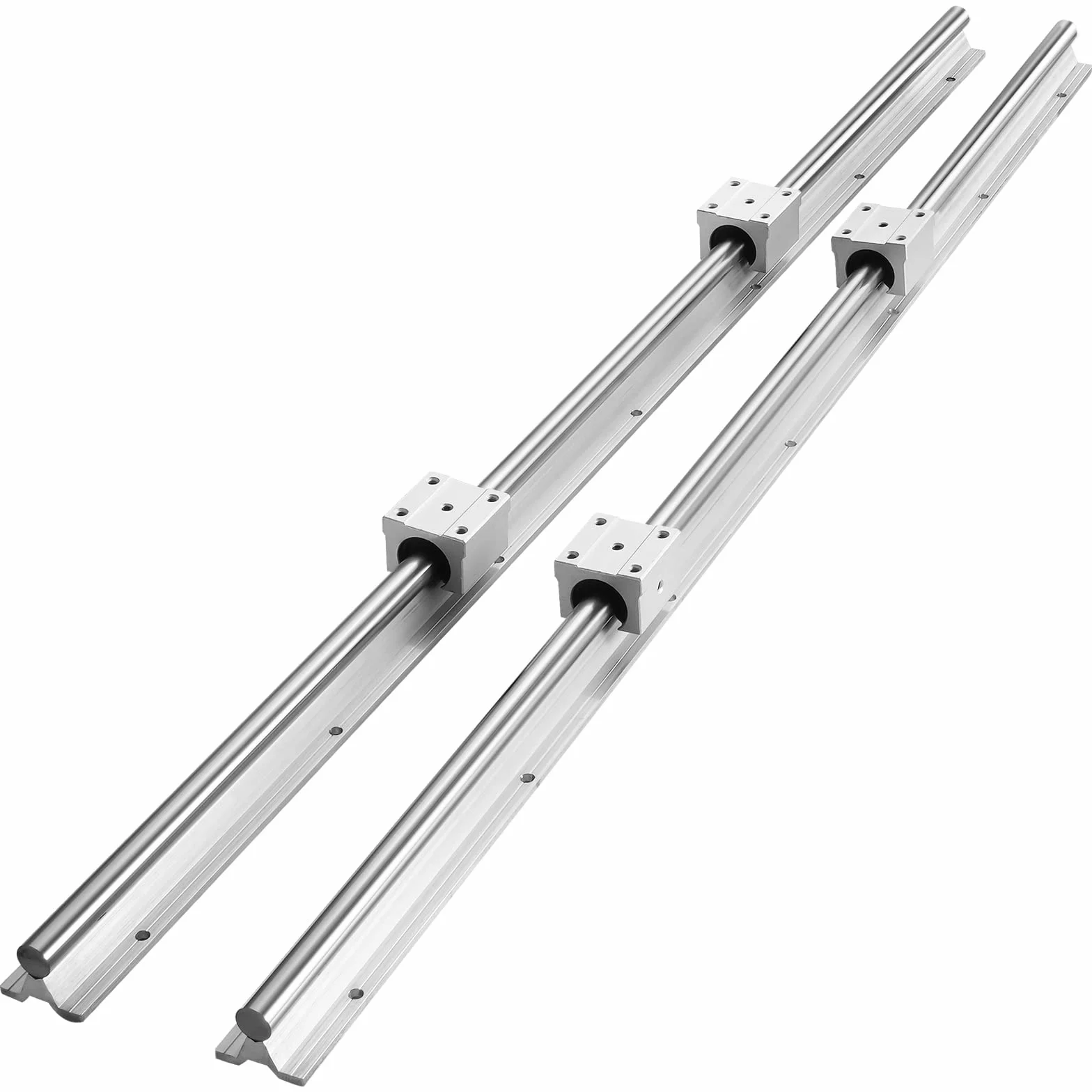 VEVOR Riel de Guía Lineal SBR20 800 mm con 4 Bloques SBR20UU para CNC Router Torno Impresora