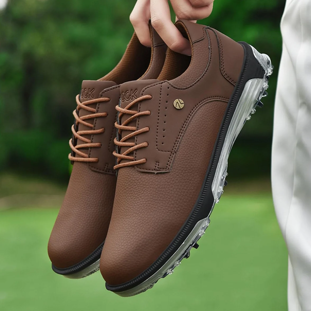 ULTIANT Zapatos de Golf para Hombre:Impermeables,Duraderos, con Cordones y Transpirables; Zapatillas de Entrenamiento para Golf