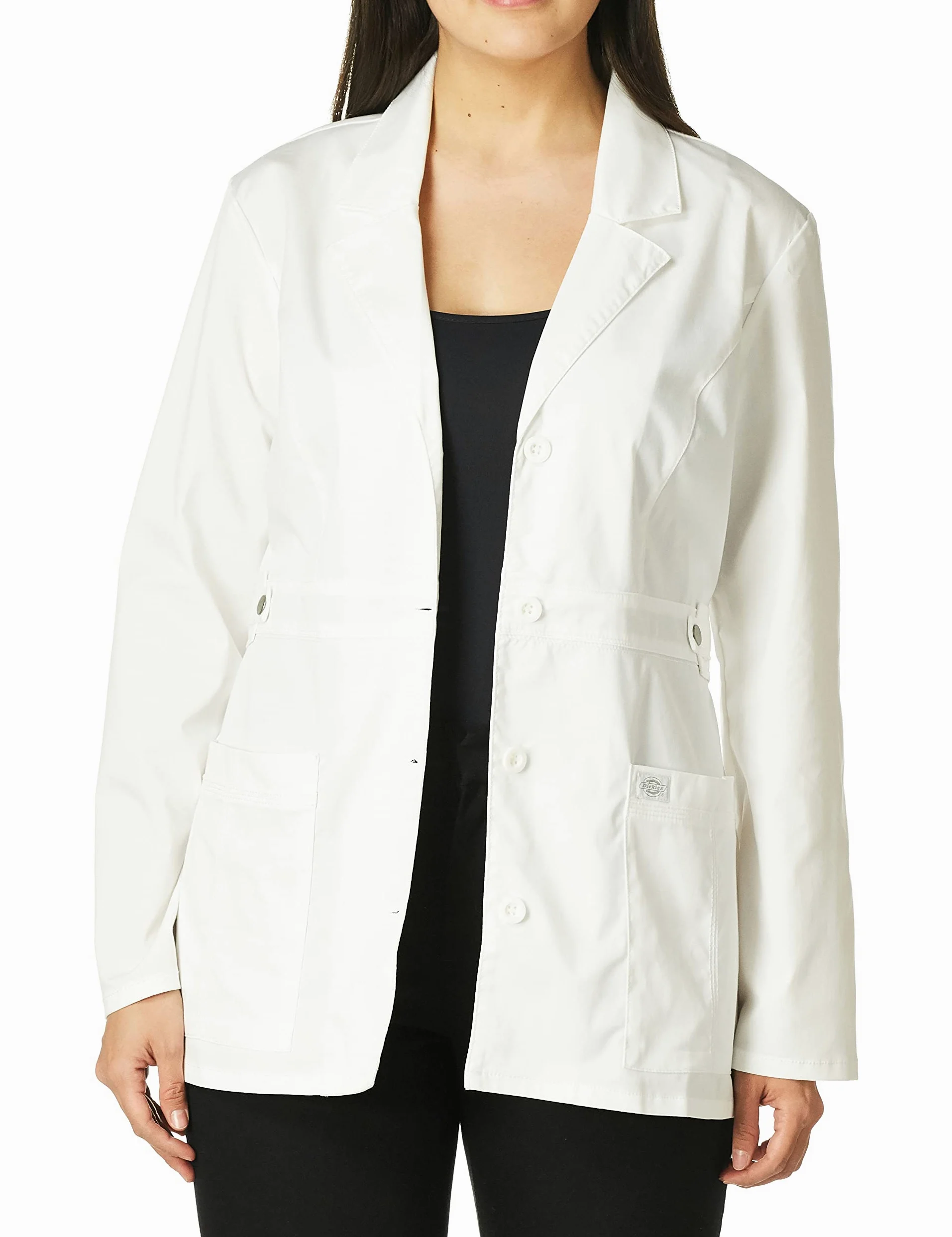 Dickies Scrubs 82408 Gen Flex Junior Fit Contrast Stitch Lab Coat Bata de laboratorio Mujer