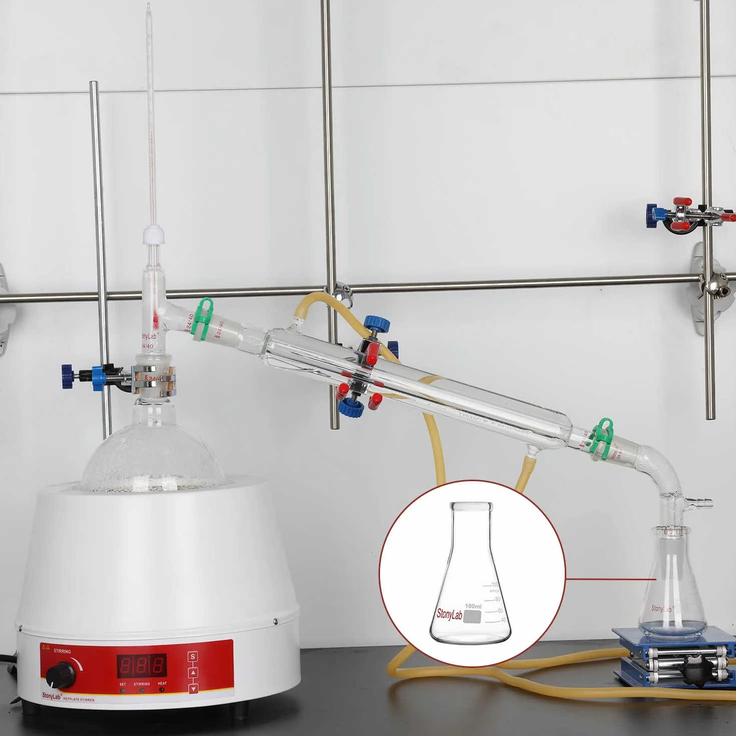 StonyLab Frascos Erlenmeyer Boca Estrecha 500ml Borde Pesado 2 Paquetes