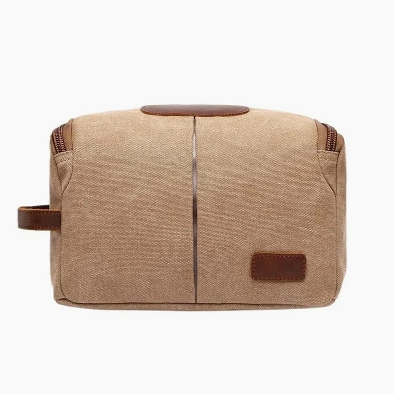 Neceser Bolsa de artículos de tocador, Bolsa de Maquillaje portátil de Viaje, Gran Capacidad, Bolsa de Almacenamiento Multifuncional Simple, Bolso de Viaje Neceser Viaje(Coffee)