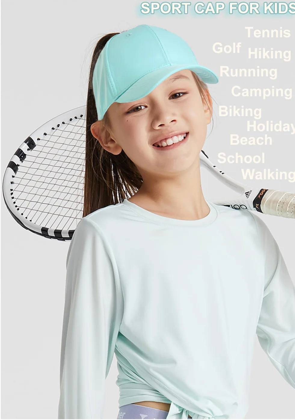 Gorra de béisbol para niños de 3 a 8 años, visera de golf, protección UV, gorra de verano, gorra de tenis, gorra de sol, visera UPF 50+